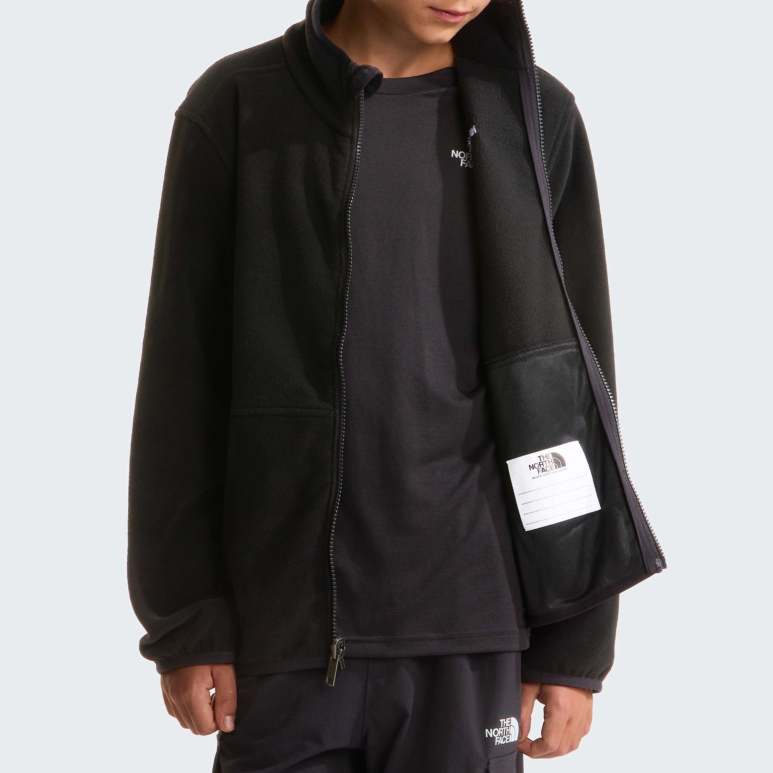 Teens Glacier ZipInCompatible Fleece Jacket TNF TNF Black ALT7