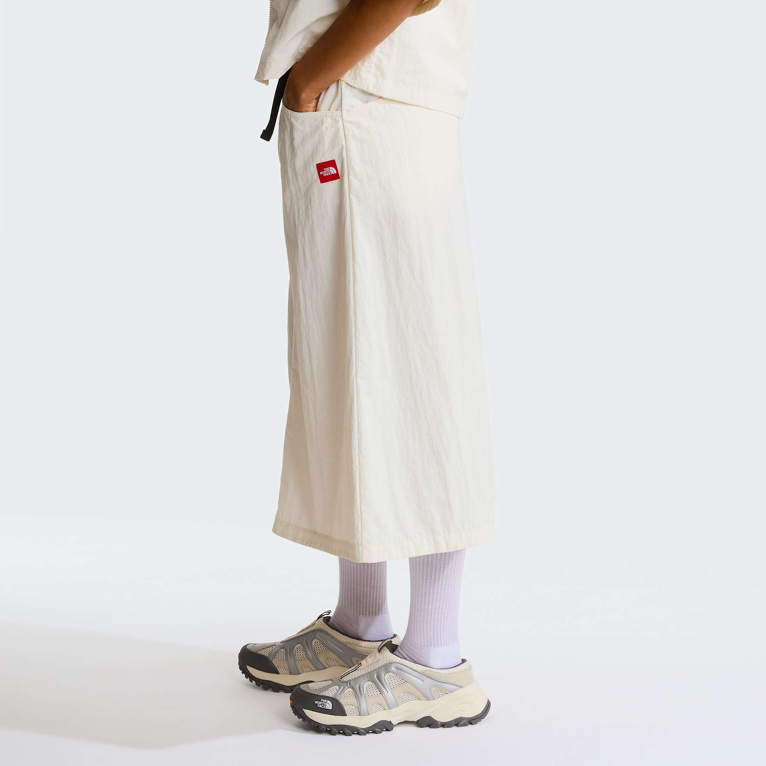 Womens Red Box Nylon Belted Skirt TNF ALT2