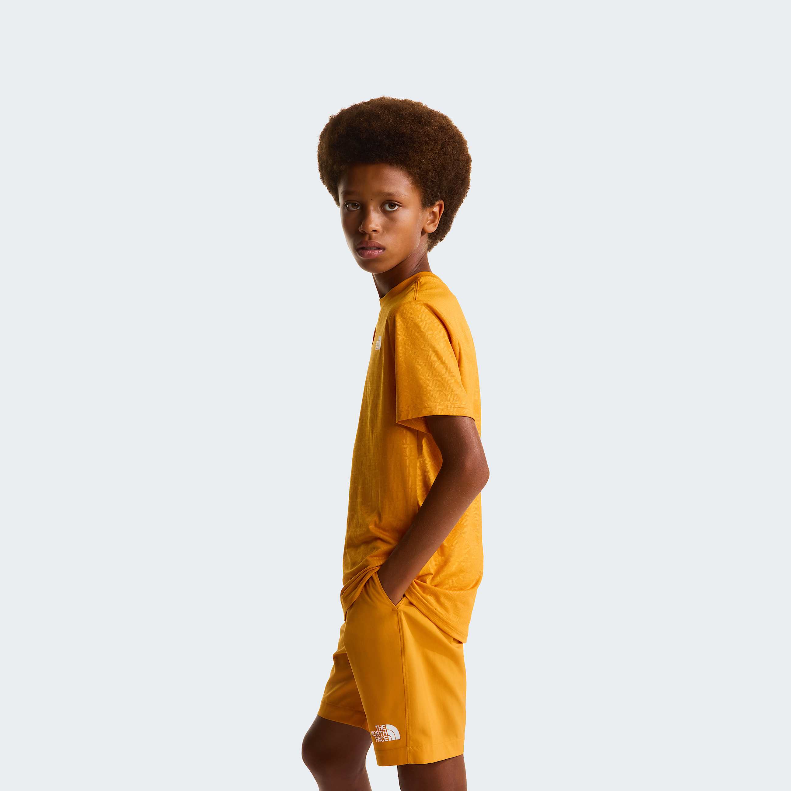 Teens 247 Pentadome Embossed TShirt TNF Dust Orange ALT2