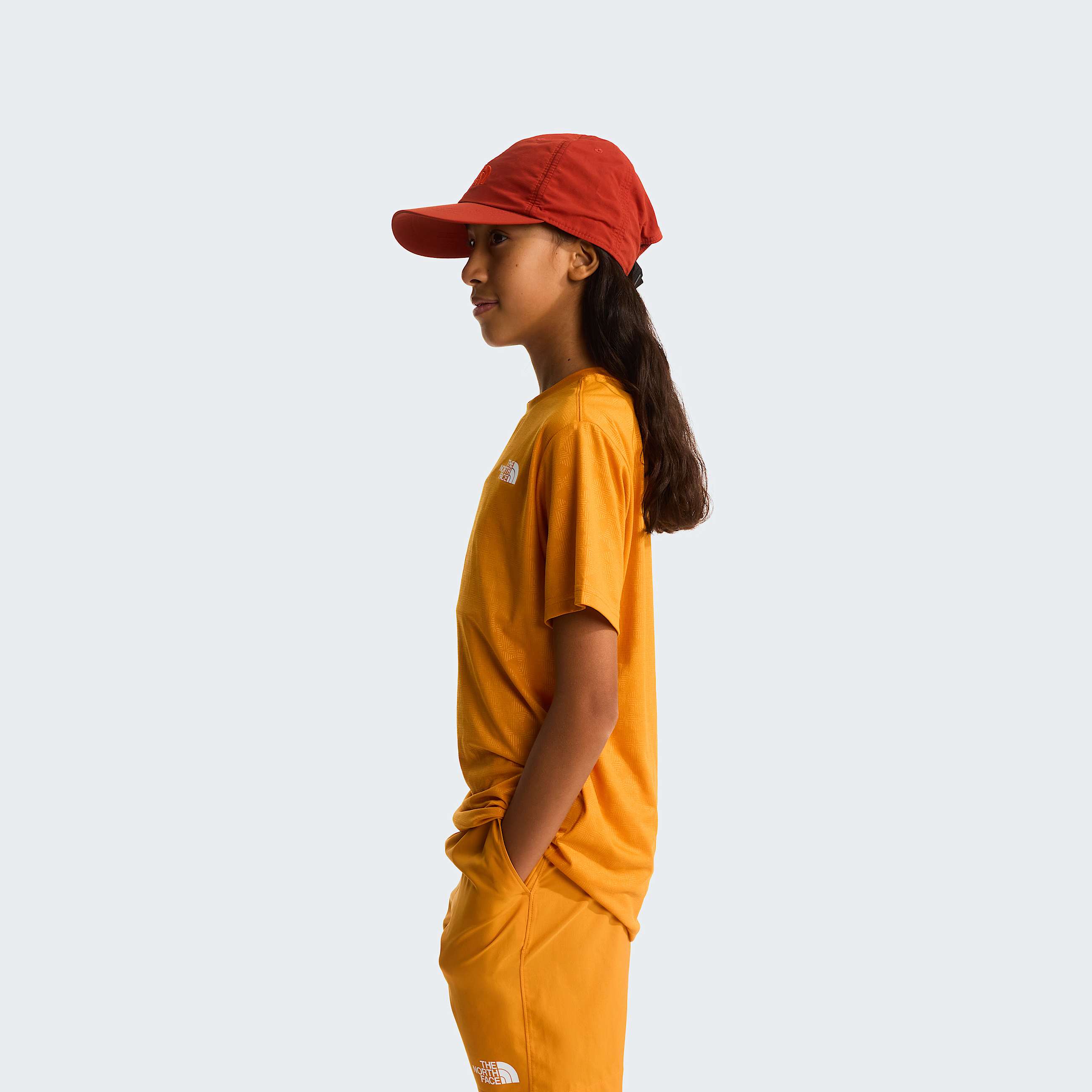 Teens 247 Pentadome Embossed TShirt TNF Dust Orange ALT8