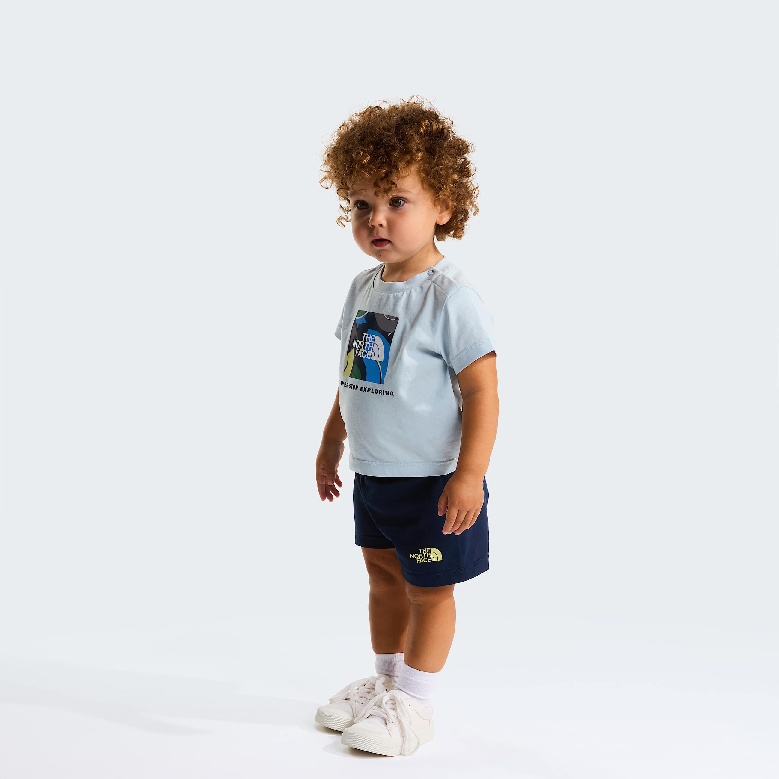Baby NSE Box Play Regular Shorts Set TNF Polar HazeSummit Navy ALT11