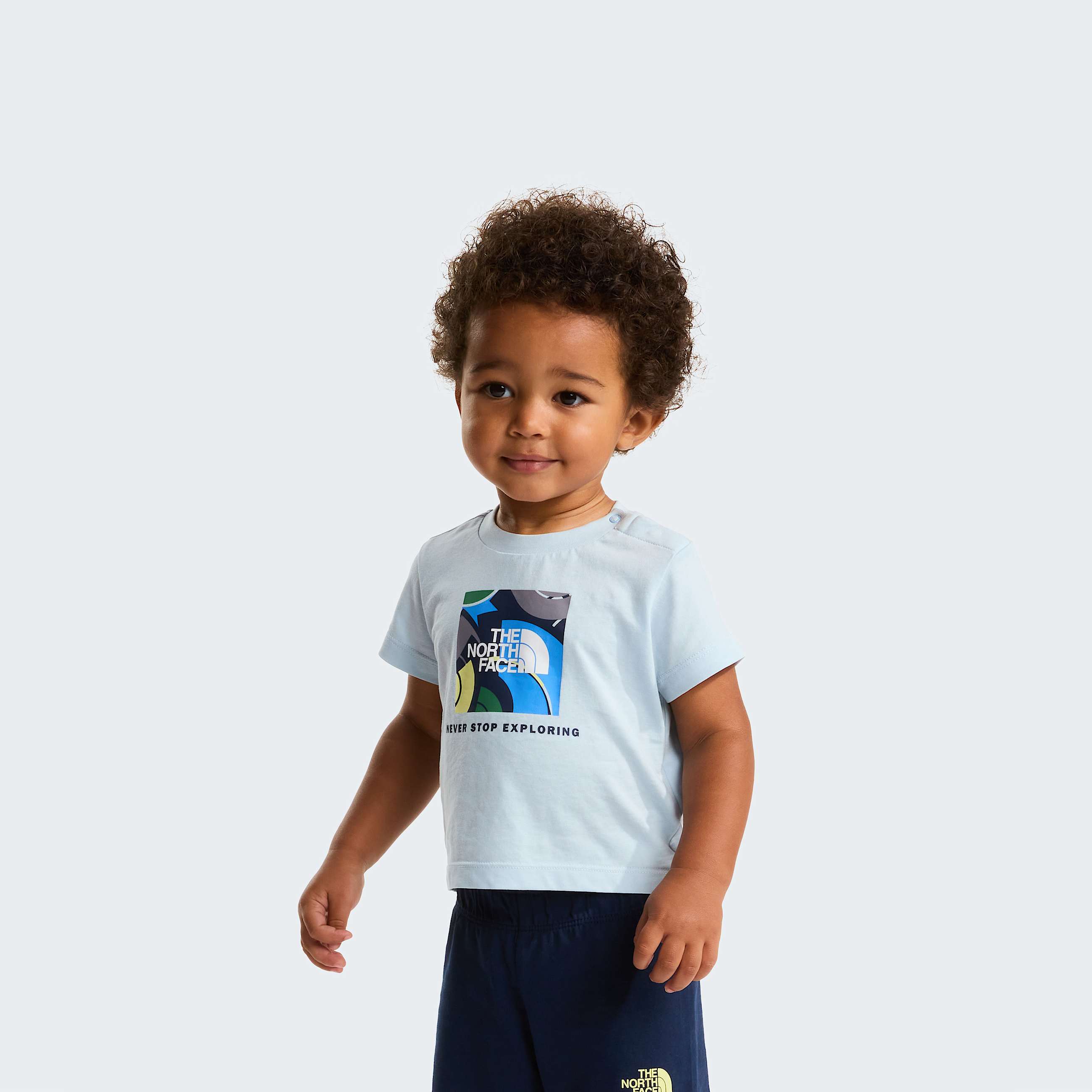 Baby NSE Box Play Regular Shorts Set TNF Polar HazeSummit Navy ALT2