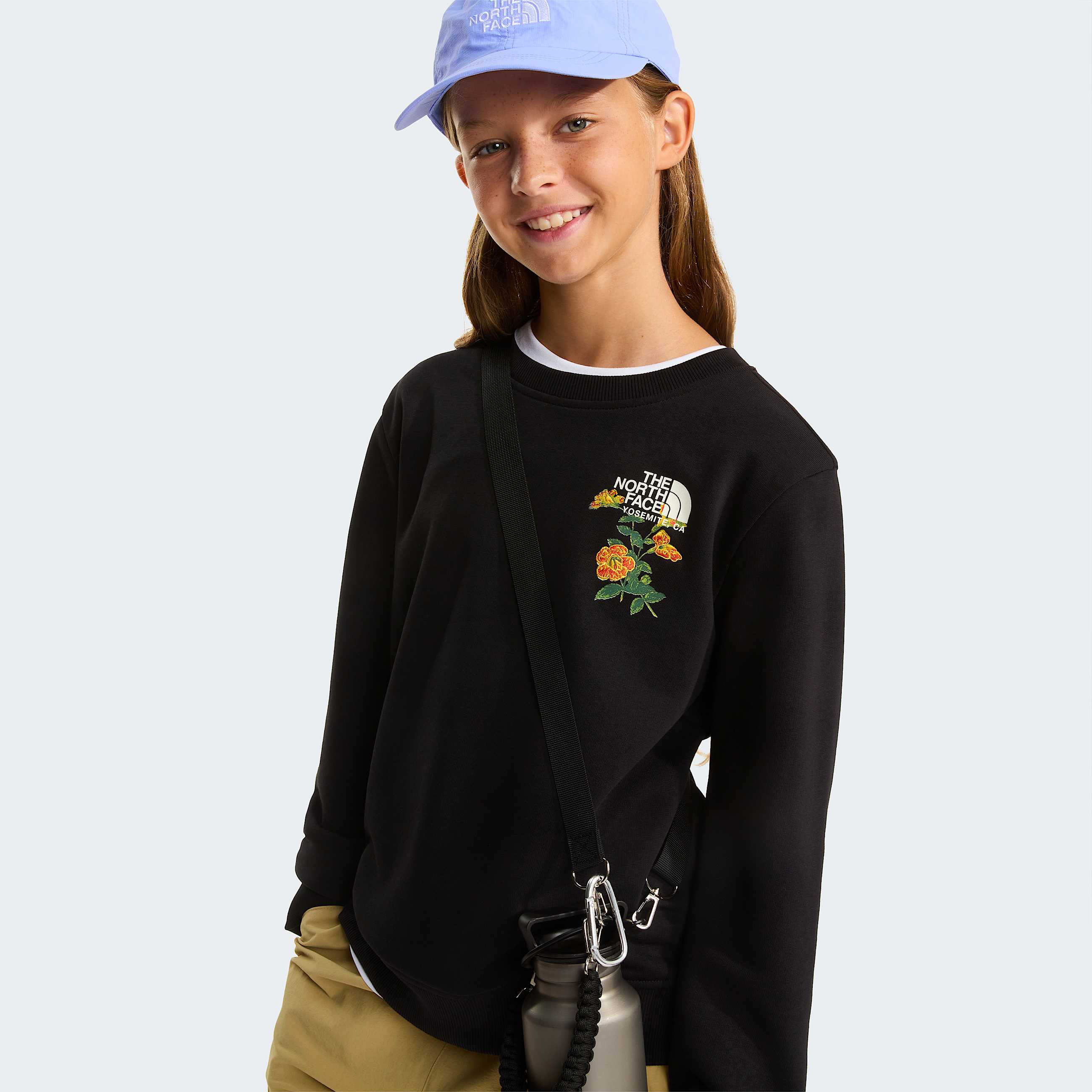 Girls Flora Relaxed Sweatshirt TNF TNF Black ALT5