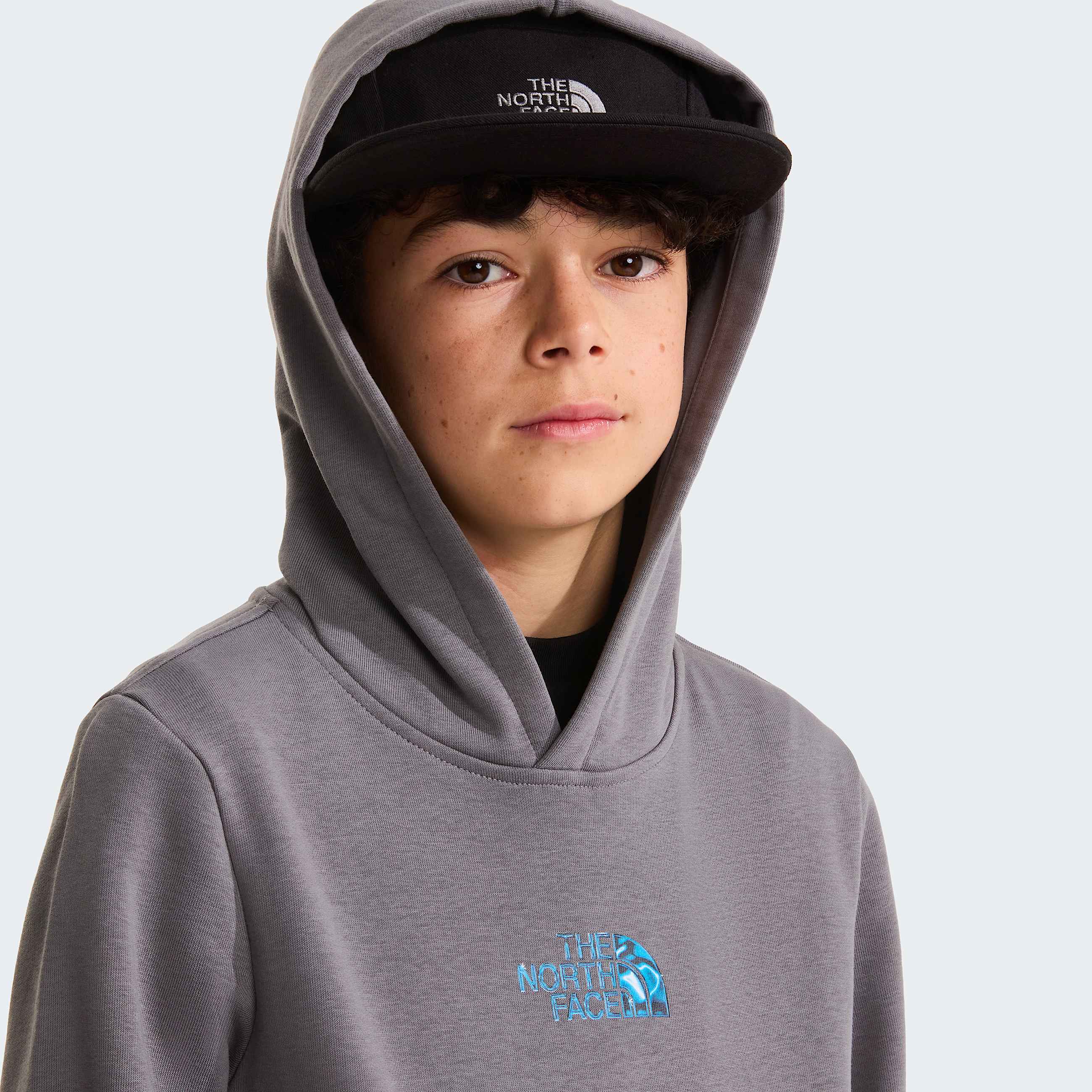 Felpa con cappuccio Liquid Logo Regular da ragazzo TNF ALT4
