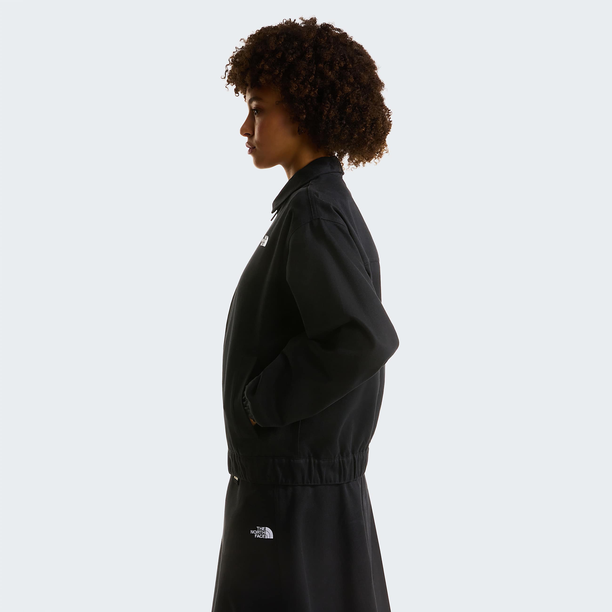 Womens Twill Collared Jacket TNF TNF Black ALT2