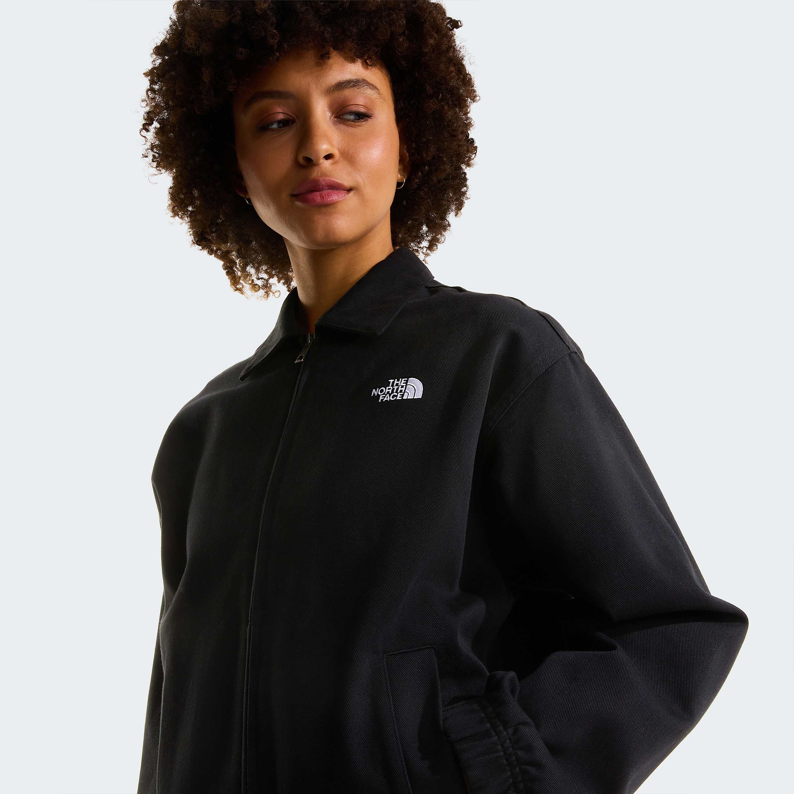 Womens Twill Collared Jacket TNF TNF Black ALT6