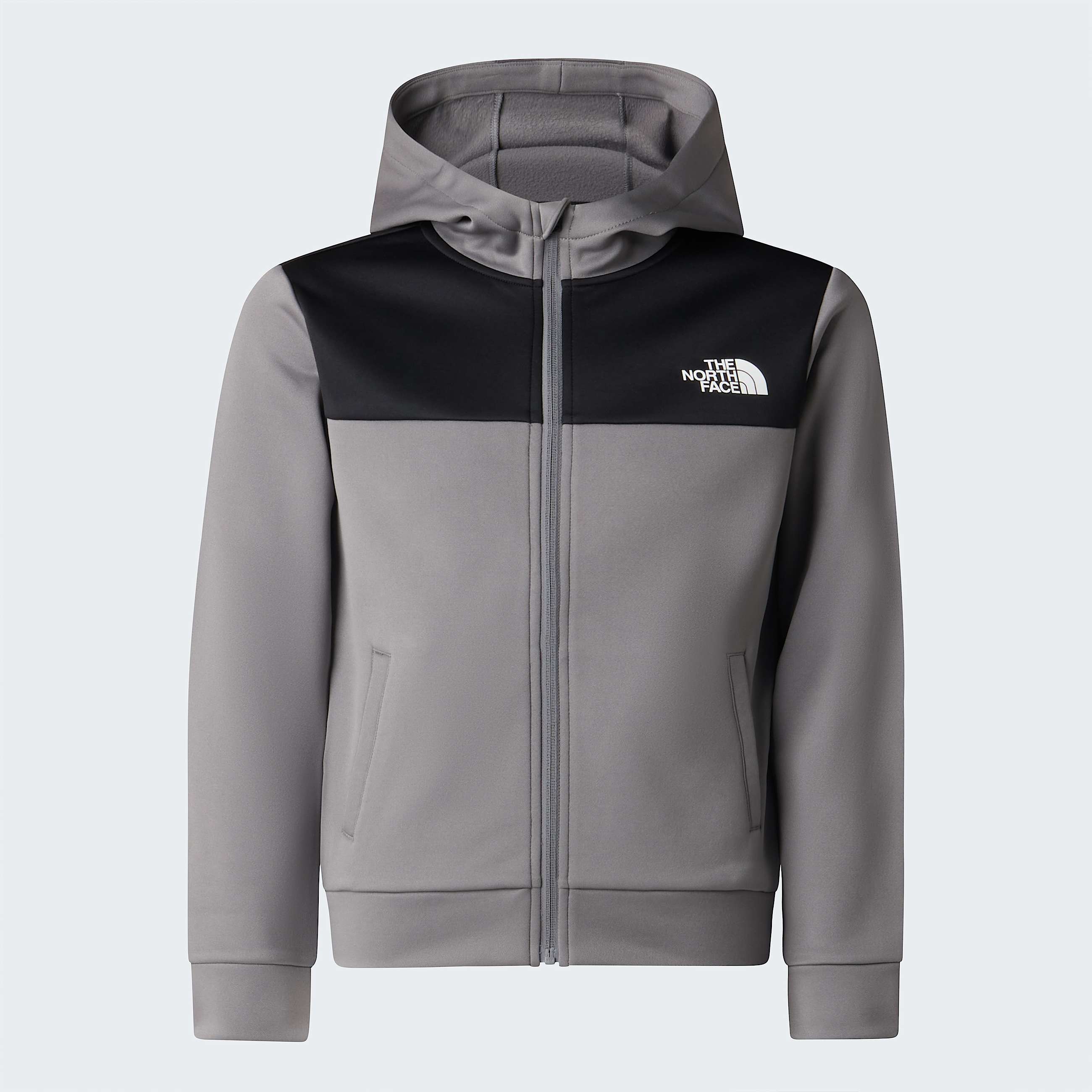 Reaxionhoodie met volledige ritssluiting voor tieners TNF Smoked Pearl ALT20