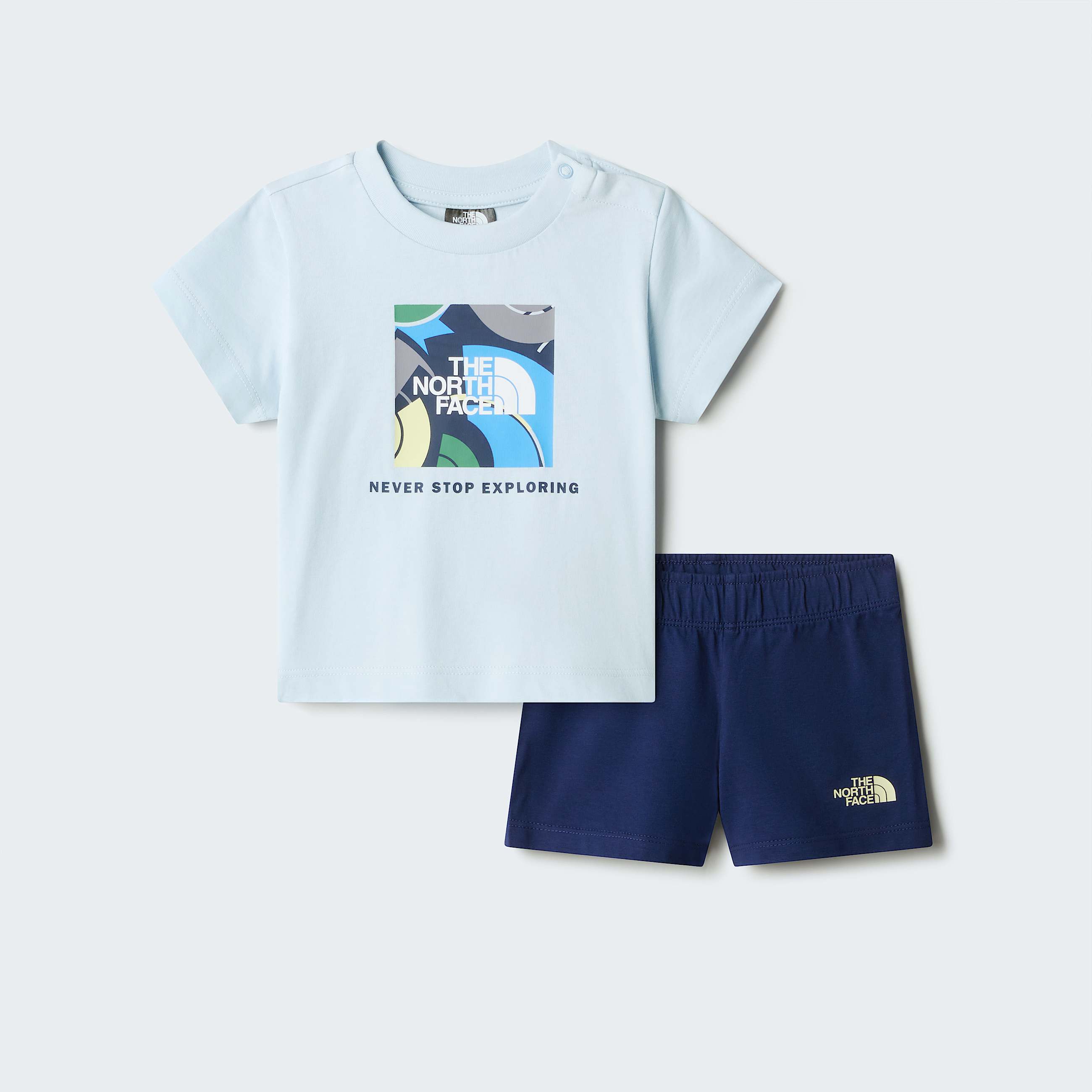 Baby NSE Box Play Regular Shorts Set TNF Polar HazeSummit Navy ALT20