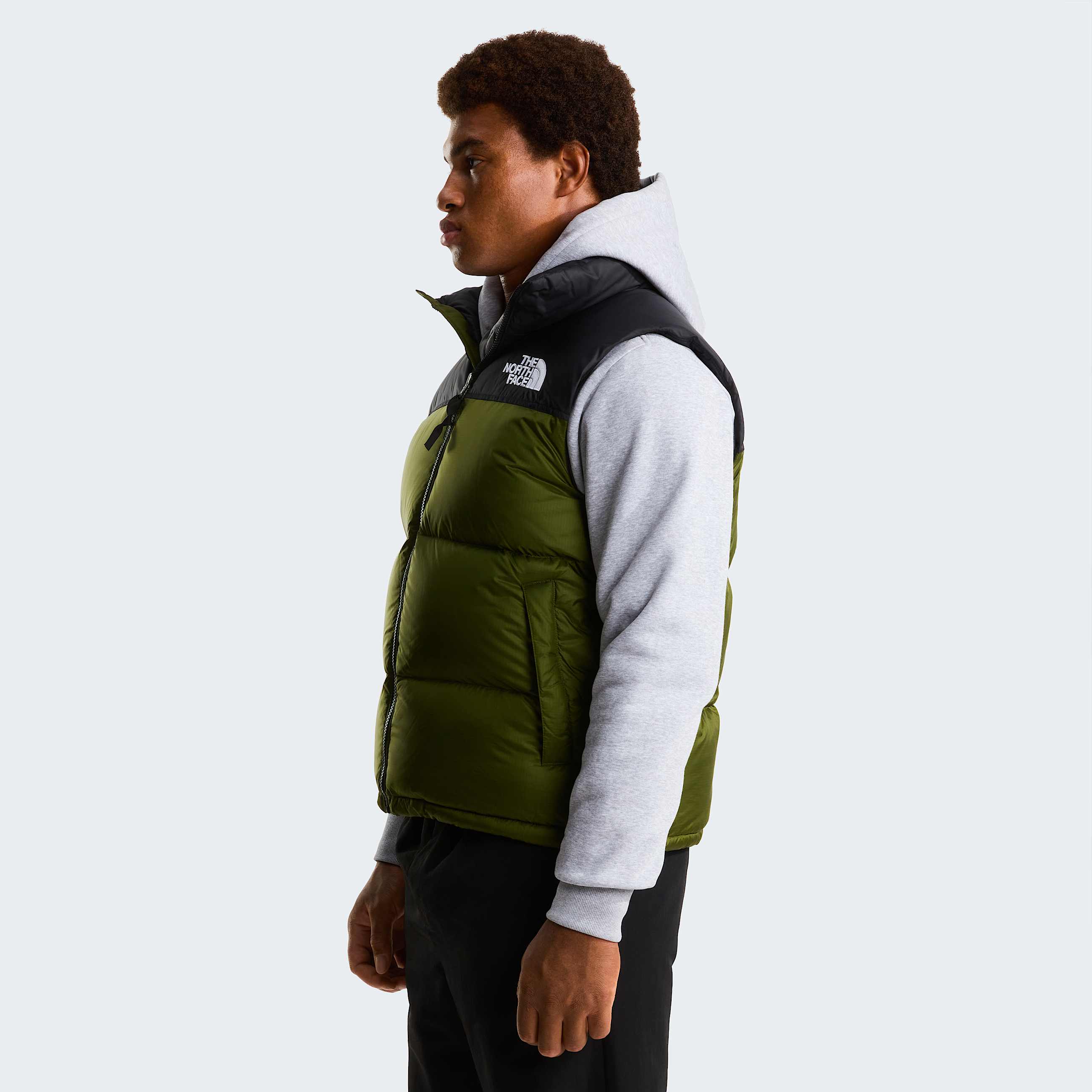 Mens 1996 Retro Nuptse Gilet TNF Woodland GreenTNF Black ALT2