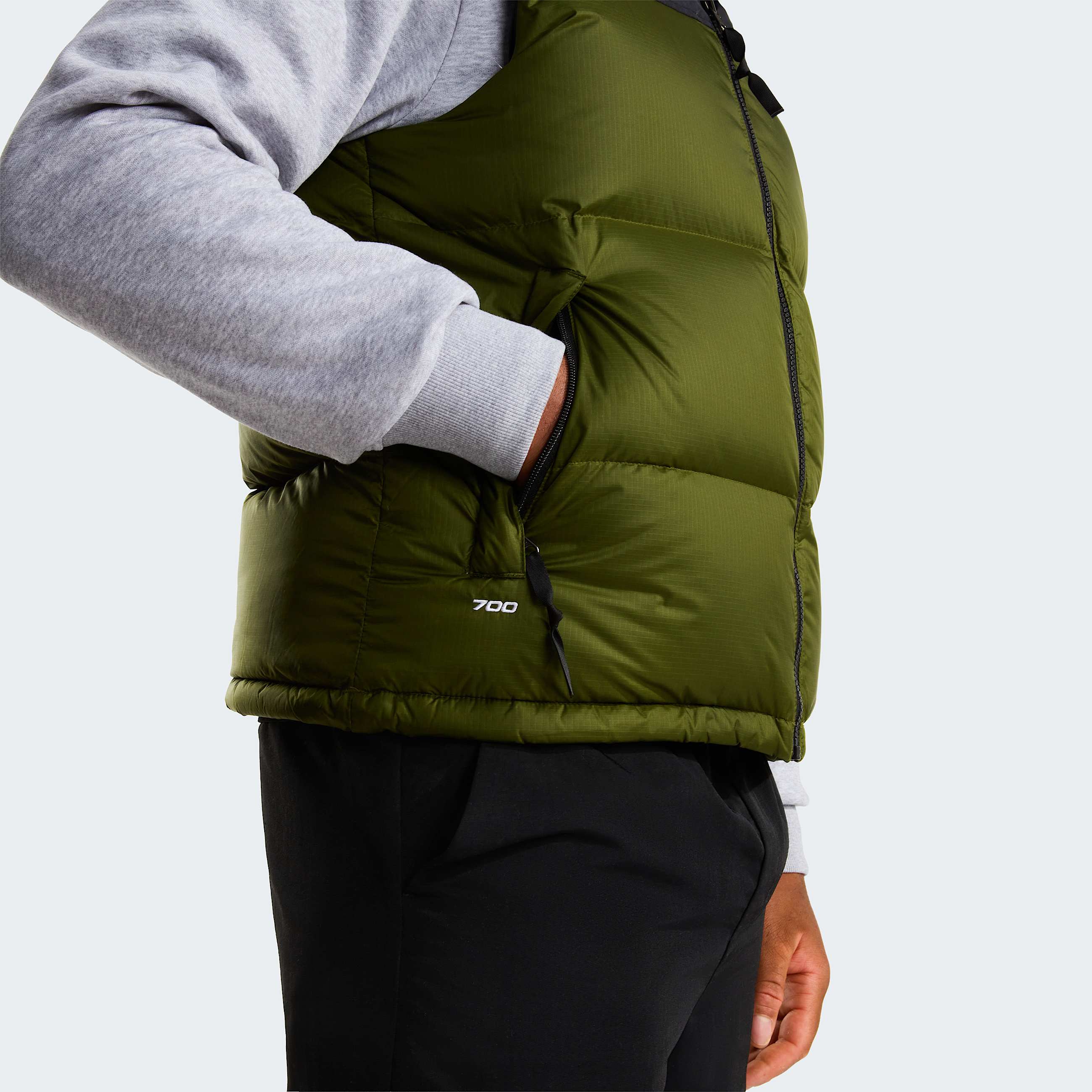 Mens 1996 Retro Nuptse Gilet TNF Woodland GreenTNF Black ALT6