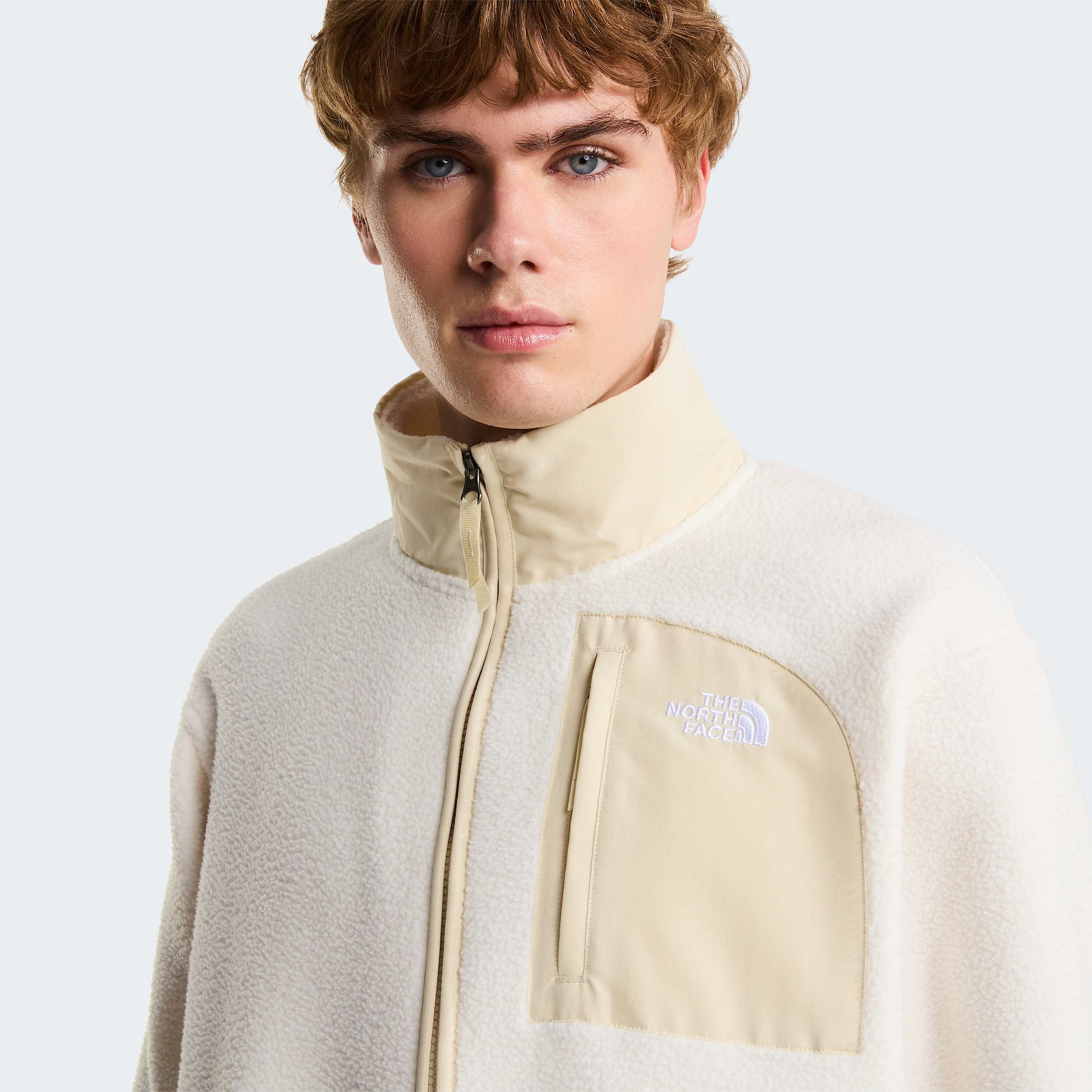 Yumiori OffPeak Fleecejacke mit durchgehendem RV fr Herren TNF White DuneDesert Stone ALT5