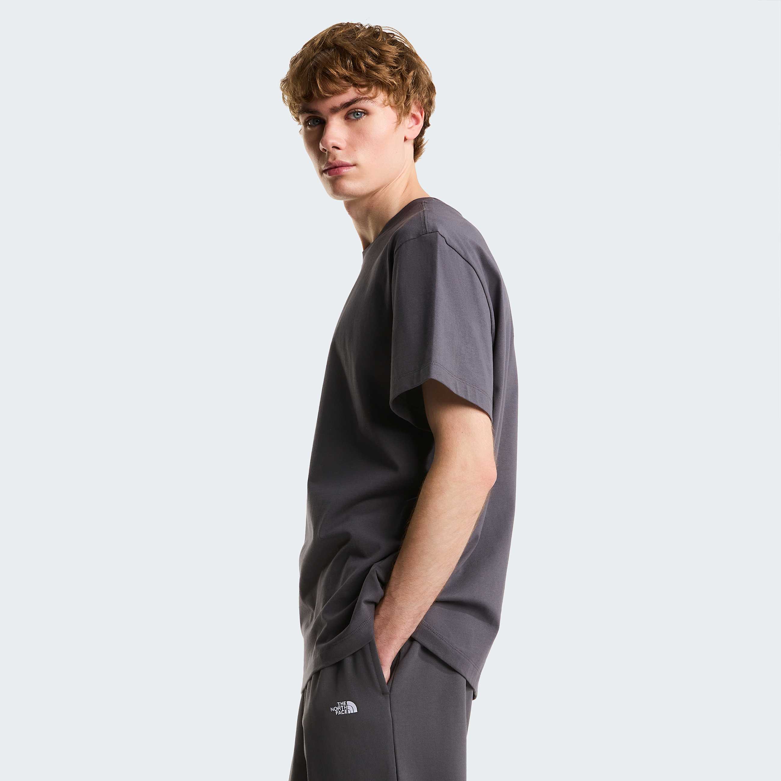 Tshirt dcontract Essential avec logo central pour homme TNF Anthracite Grey ALT2