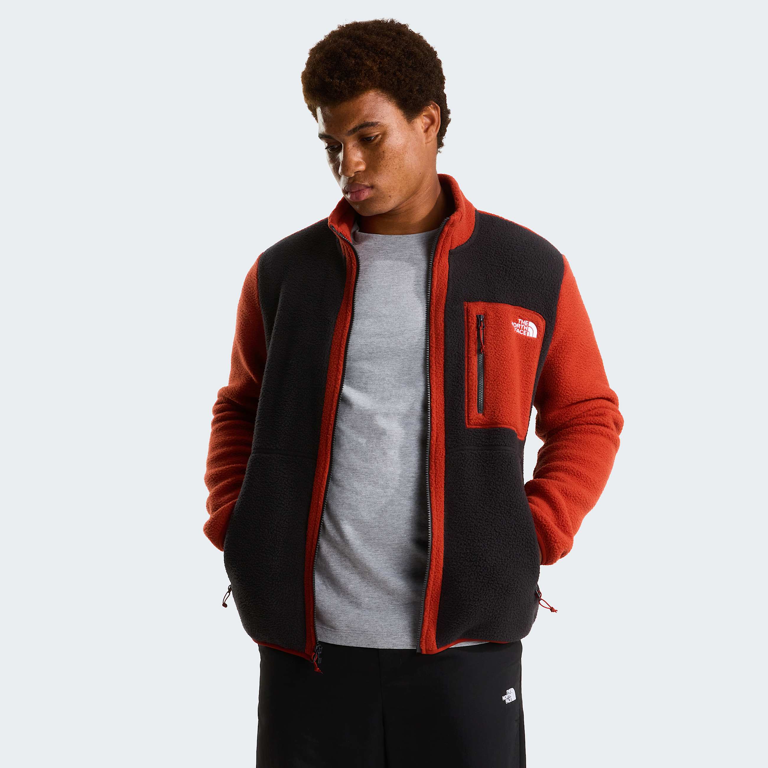 Mens Yumiori FullZip Fleece Jacket TNF TNF BlackEmber SoilIron Clay ALT4