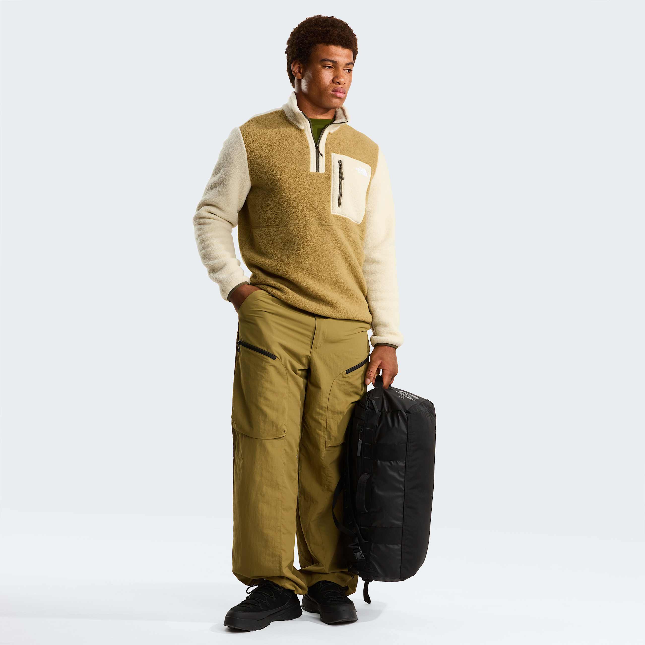 Yumiorifleecejas met kwartrits voor heren TNF CedarDesert StoneNew Taupe Green ALT1