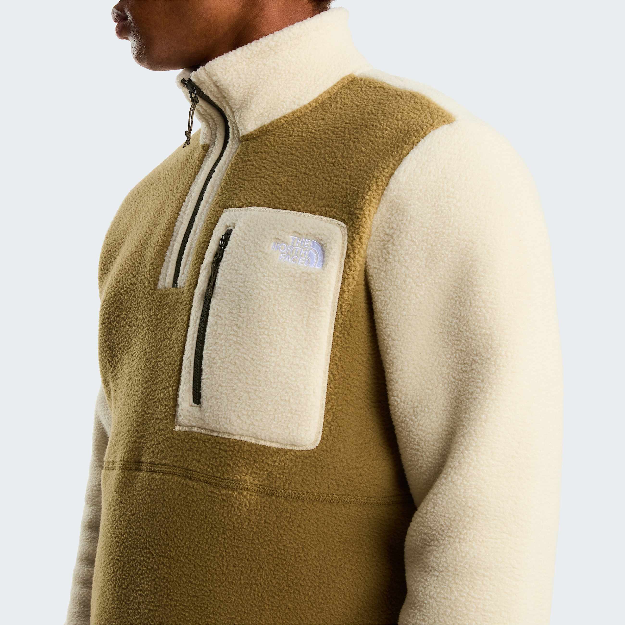 Yumiorifleecejas met kwartrits voor heren TNF CedarDesert StoneNew Taupe Green ALT4