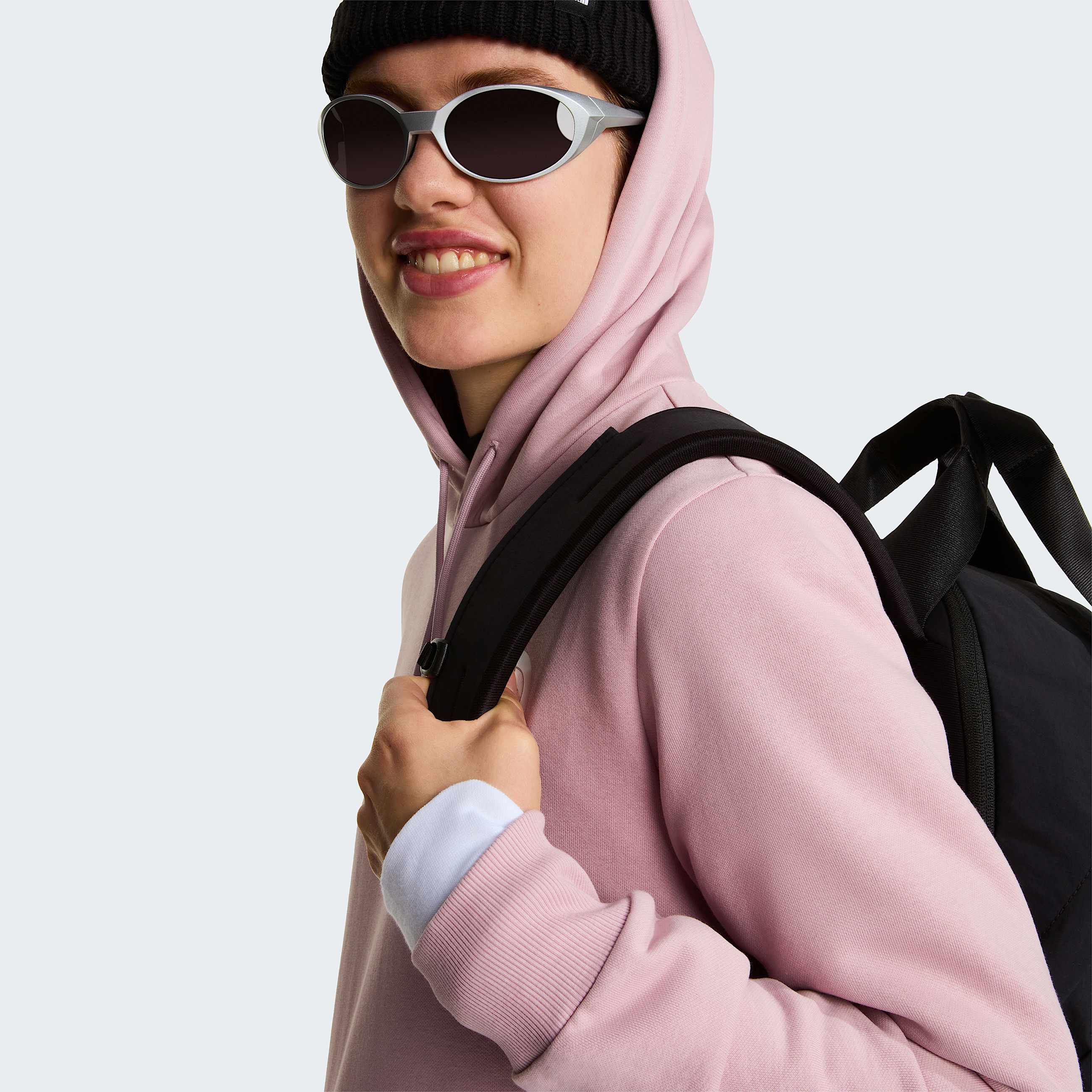 Womens Simple Dome Hoodie TNF Metal Pink ALT6