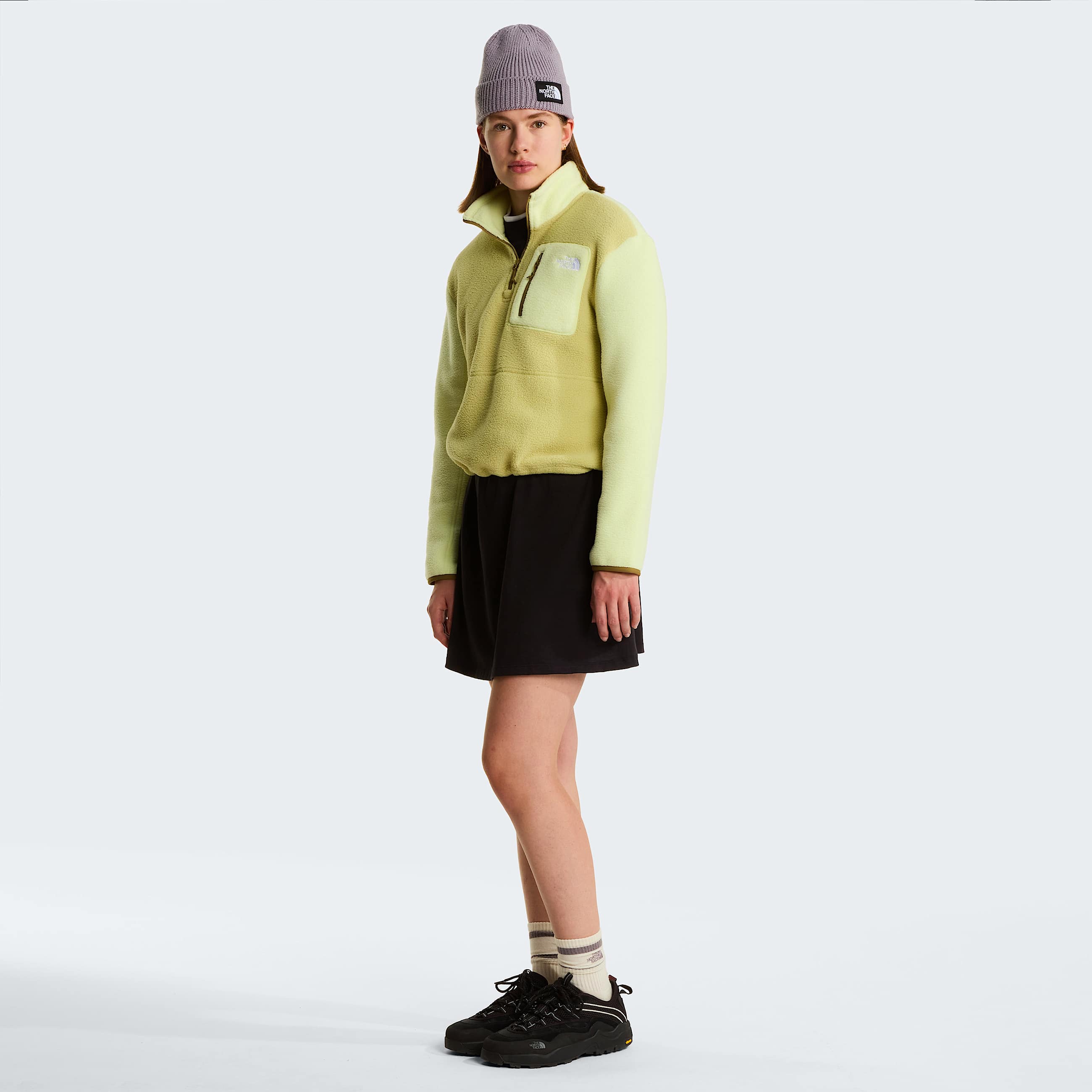 Womens Yumiori 14 Zip Fleece Jacket TNF PearLemon MistCedar ALT1