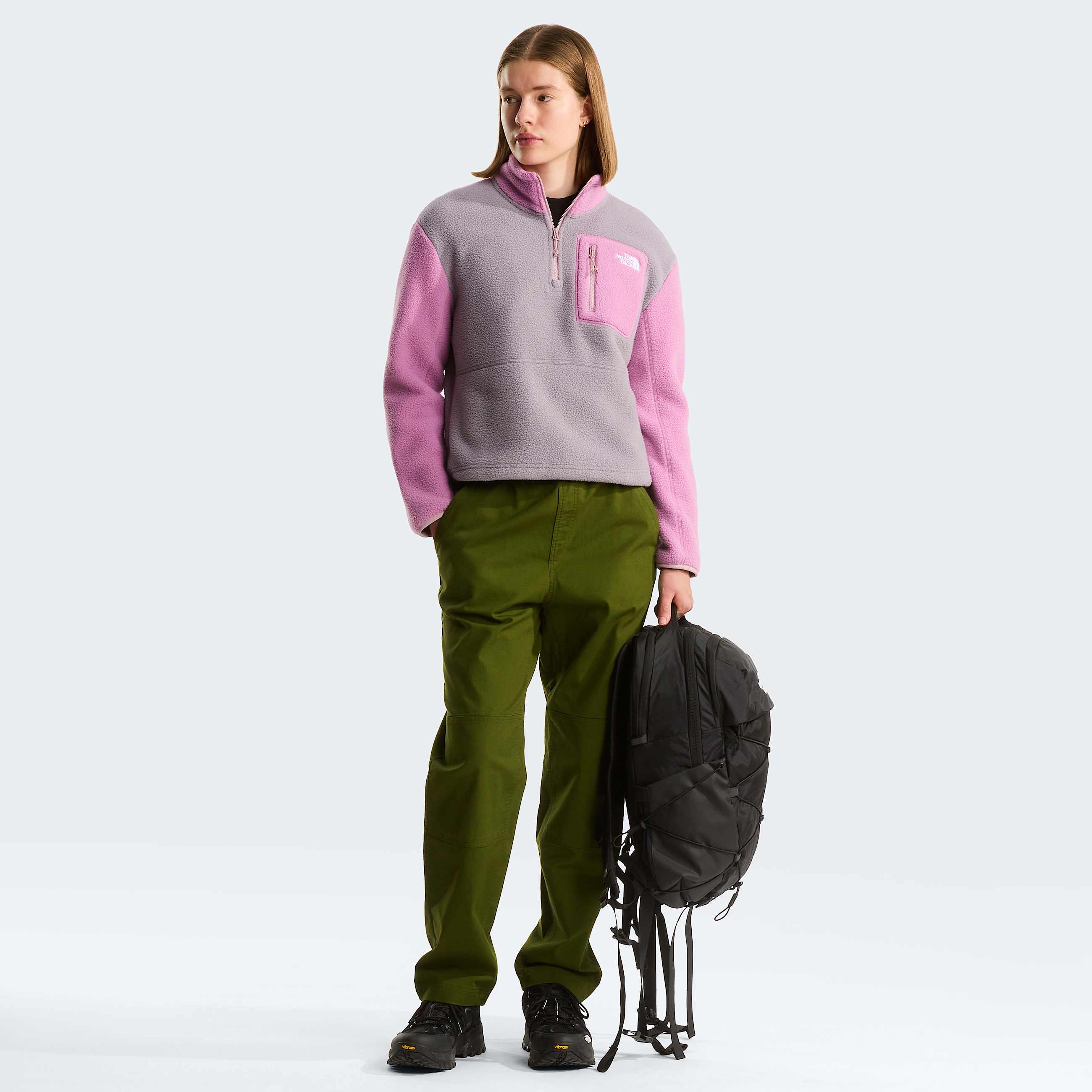 Giacca in pile Yumiori con cerniera a 14 da donna TNF Transcendent GreyHushed LavenderMetal Pink ALT1