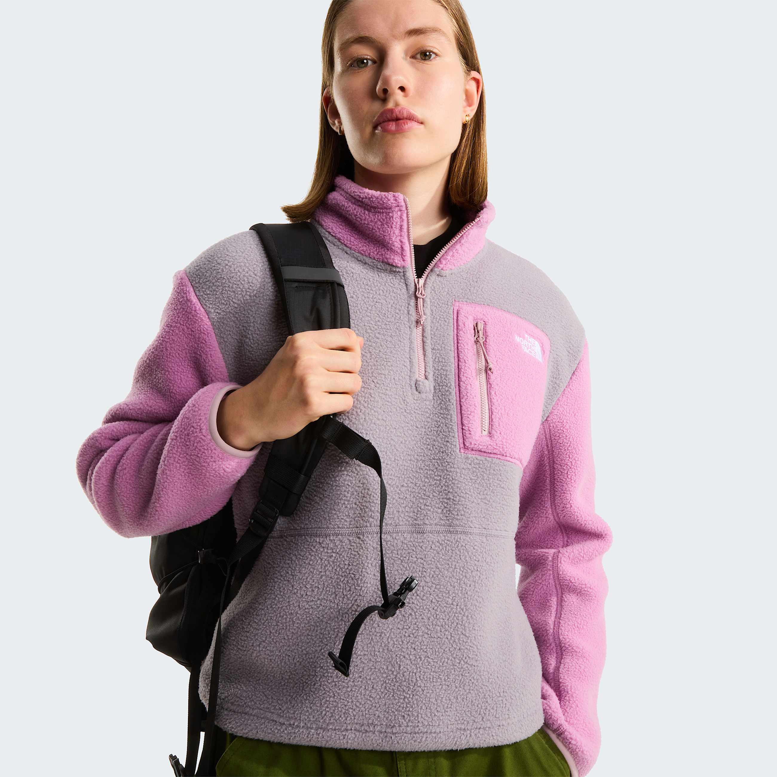Giacca in pile Yumiori con cerniera a 14 da donna TNF Transcendent GreyHushed LavenderMetal Pink ALT5