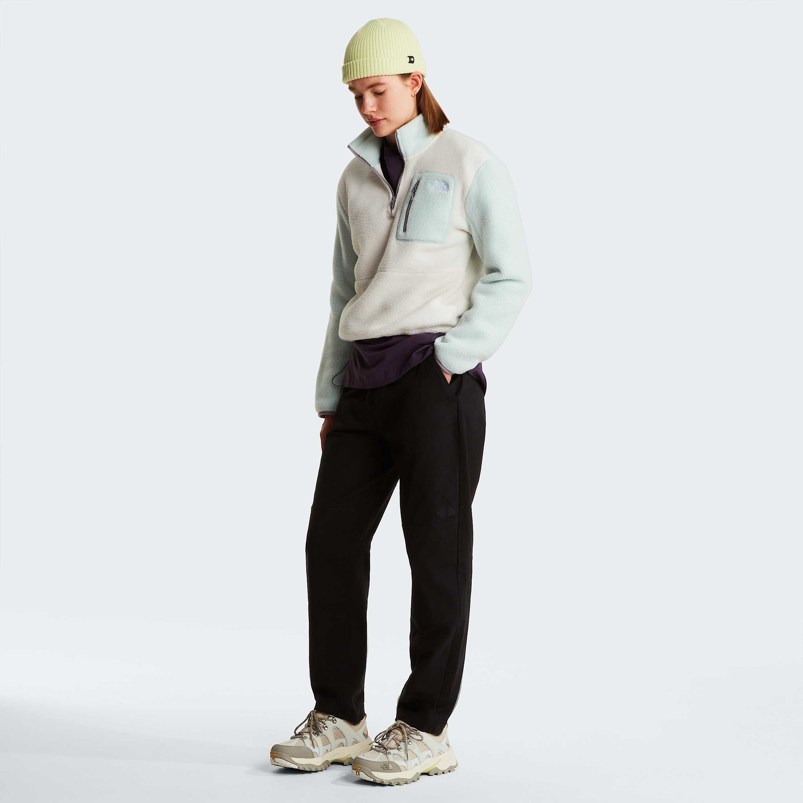 Yumiorifleecejas met kwartrits voor dames TNF White DuneOpal FrostTranscendent Grey ALT1