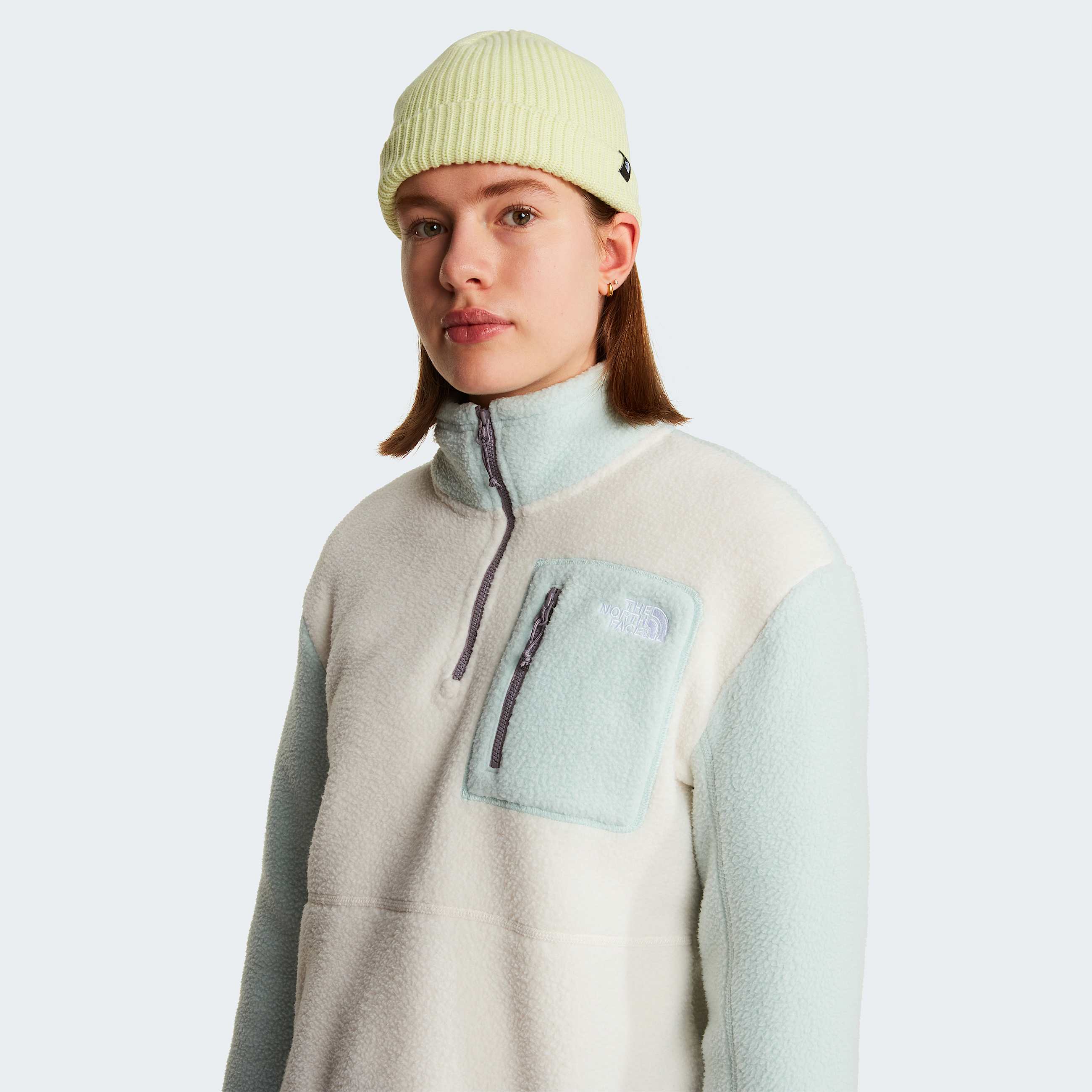 Yumiorifleecejas met kwartrits voor dames TNF White DuneOpal FrostTranscendent Grey ALT4