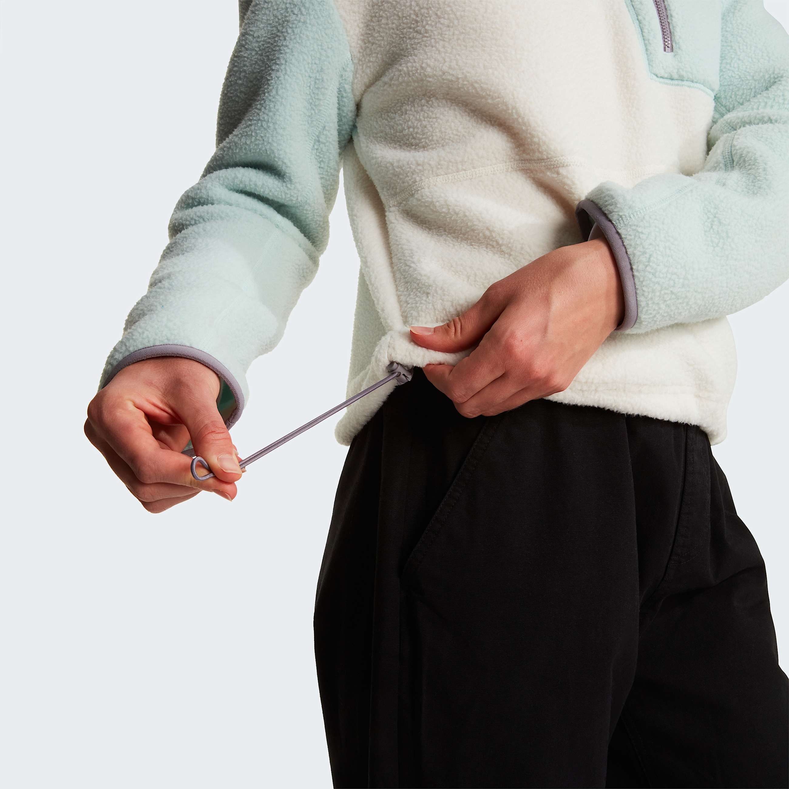 Yumiorifleecejas met kwartrits voor dames TNF White DuneOpal FrostTranscendent Grey ALT5