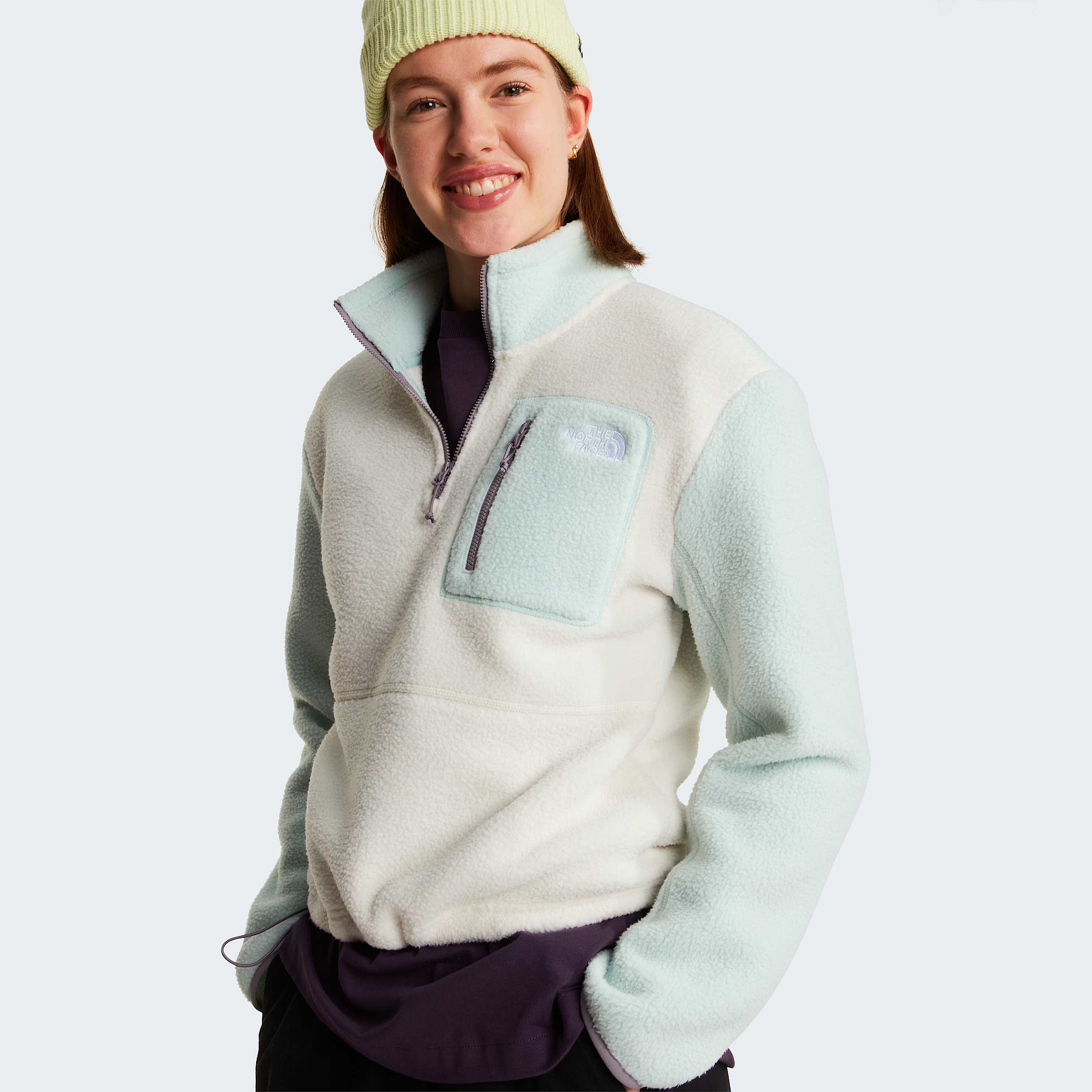 Yumiorifleecejas met kwartrits voor dames TNF White DuneOpal FrostTranscendent Grey ALT6
