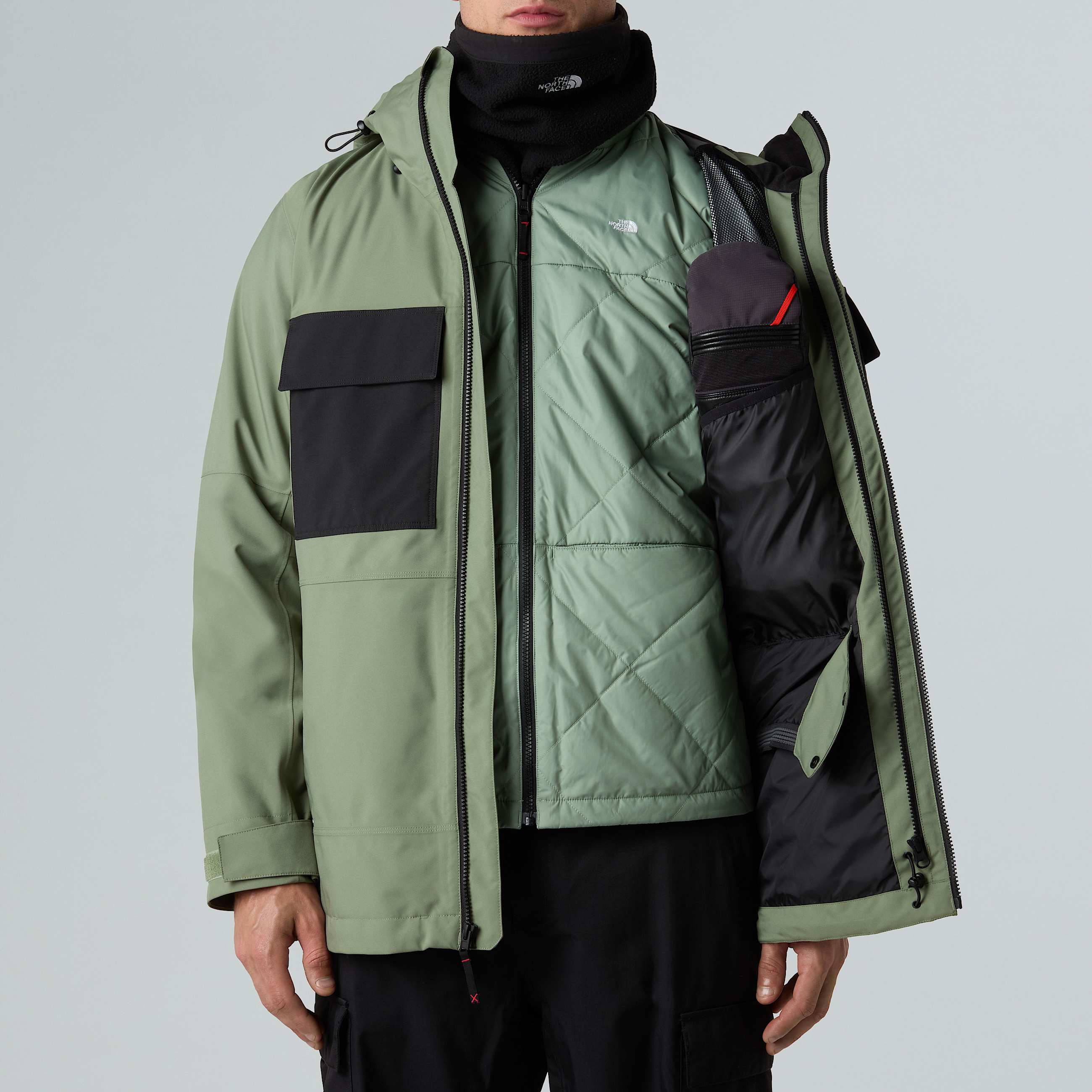 Mens Fourbarrel Triclimate 3in1 Jacket TNF Bark MistTNF Black ALT13