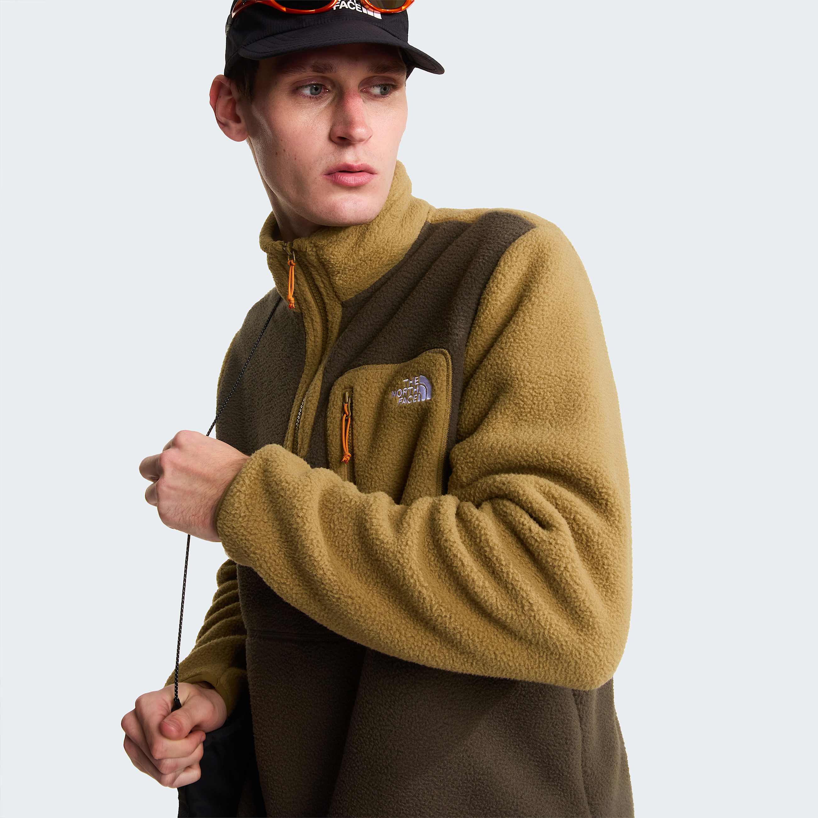Yumiori Fleecejacke mit 14langem RV fr Herren TNF New Taupe GreenCedarDust Orange ALT5