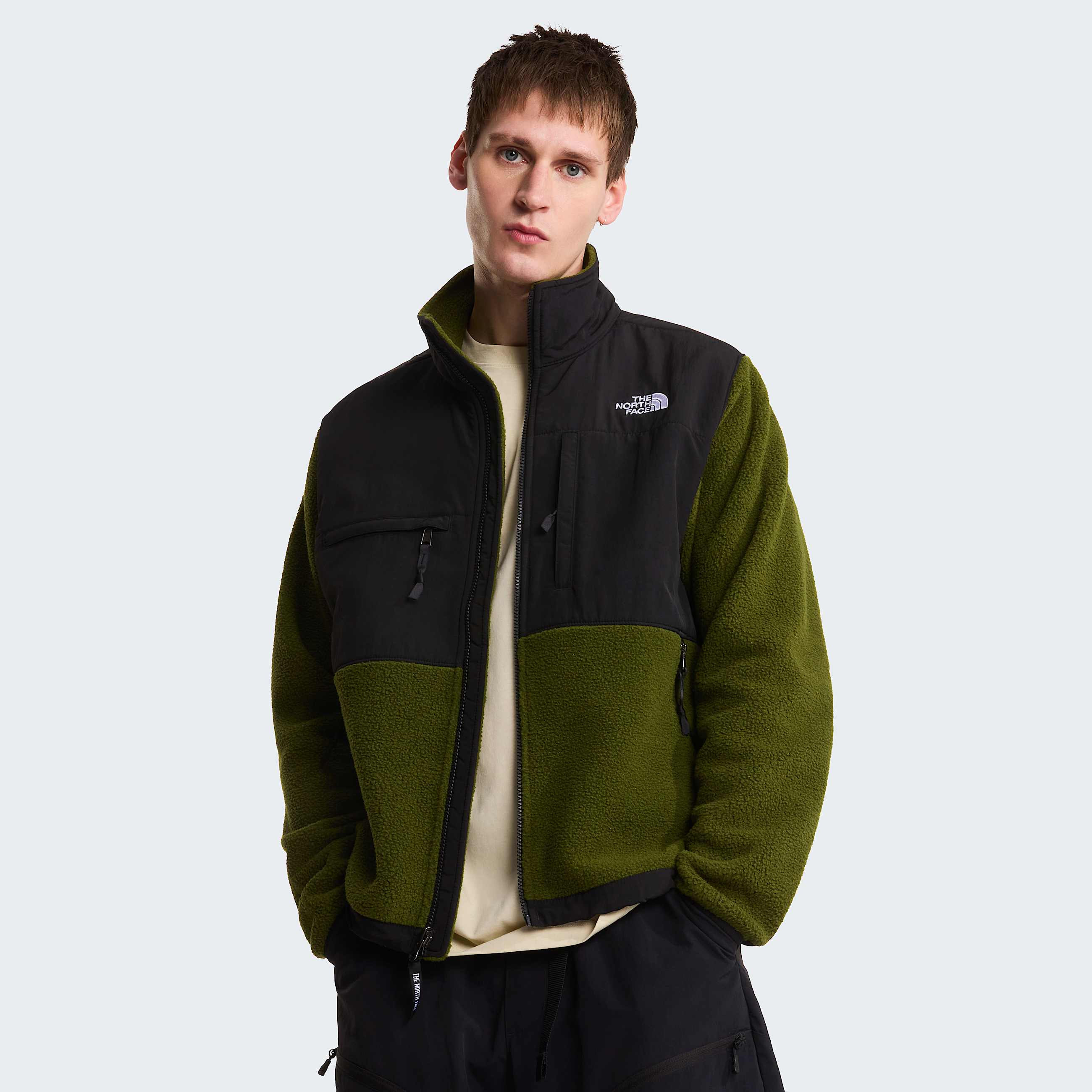 Giacca Retro Denali da uomo TNF Woodland GreenTNF Black ALT4