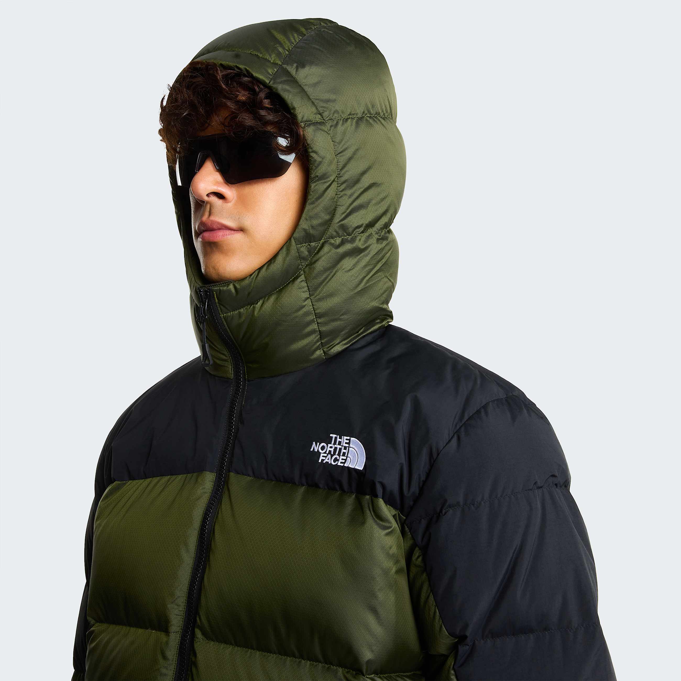 Mens Diablo Down 20 Hooded Jacket TNF Woodland Green Black HeatherTNF Black ALT5