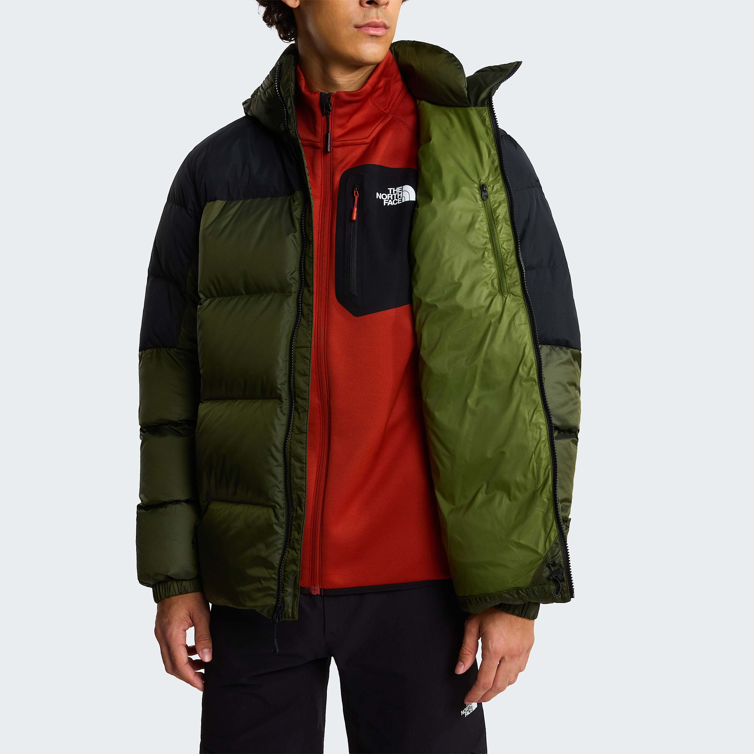 Mens Diablo Down 20 Hooded Jacket TNF Woodland Green Black HeatherTNF Black ALT6