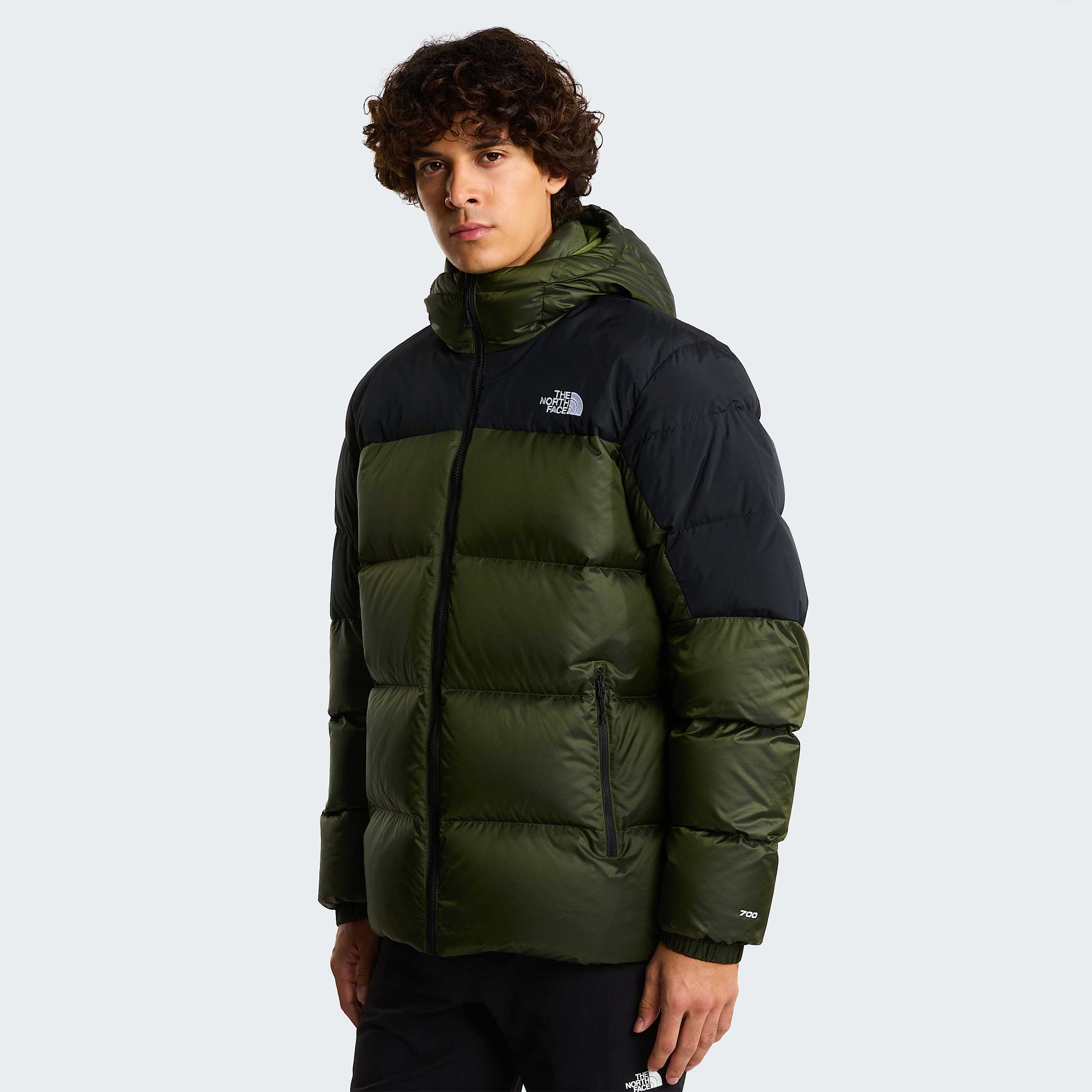 Mens Diablo Down 20 Hooded Jacket TNF Woodland Green Black HeatherTNF Black HERO