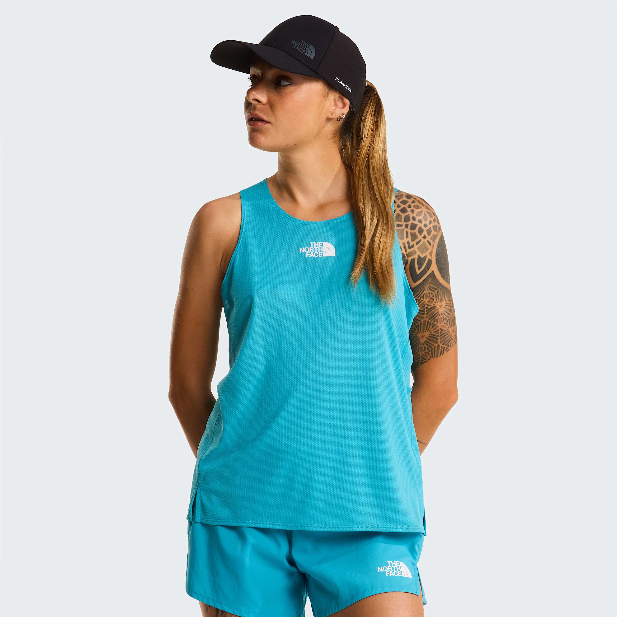 Womens Lightbright Graphic Tank Top TNF River Ice HERO