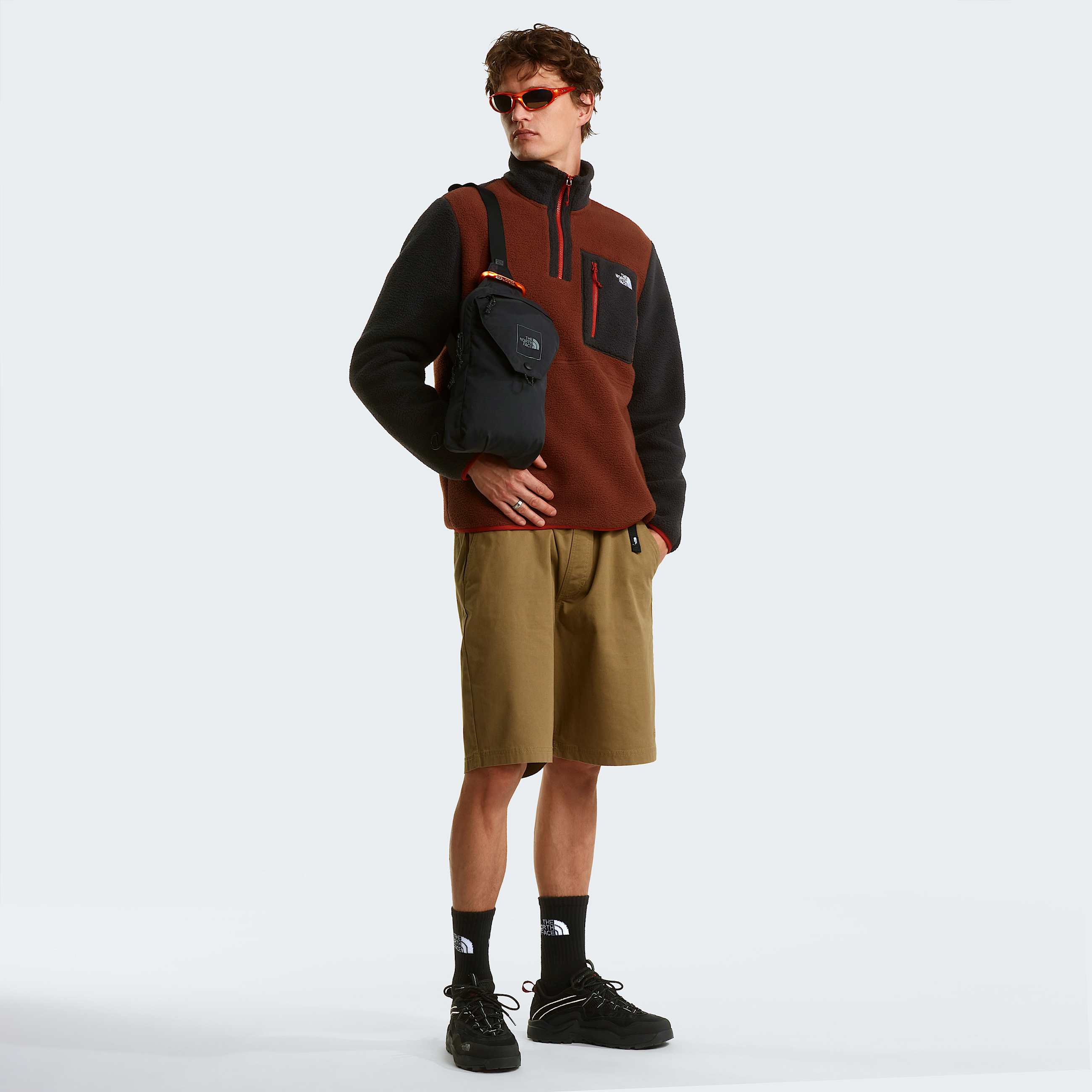 Giacca in pile Yumiori con cerniera a 14 da uomo TNF Ember SoilTNF BlackIron Clay ALT1