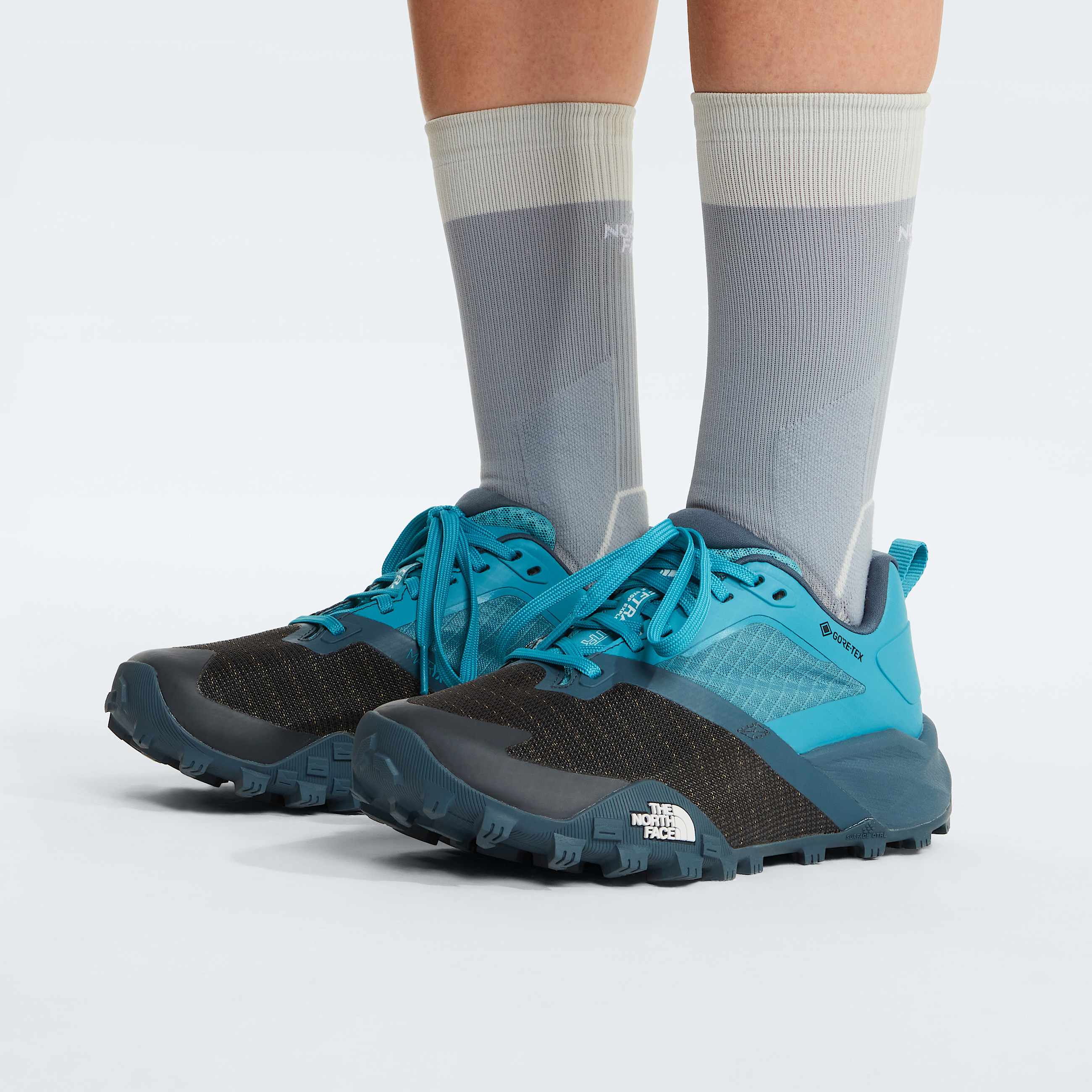 Womens Offtrail TR GORETEX Trail Running Shoes TNF River IceGranite Grey ALT4