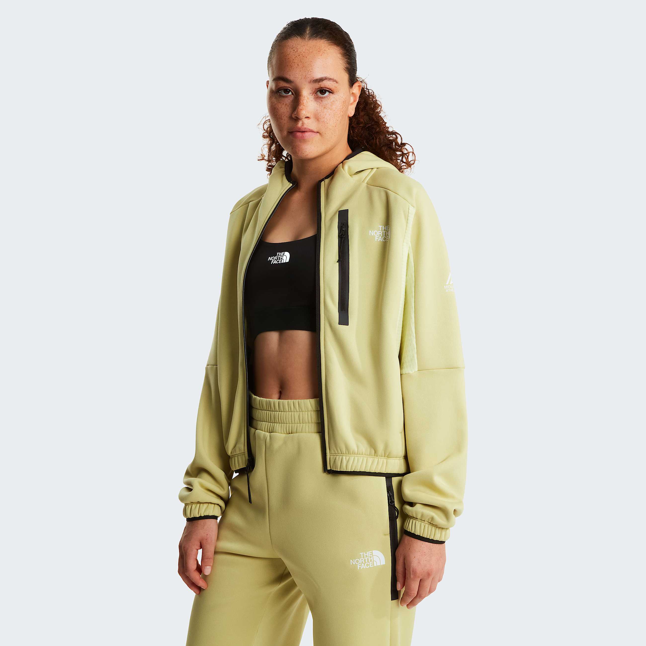 Mountain Athleticsfleece met capuchon en volledige rits voor dames TNF Pear ALT4