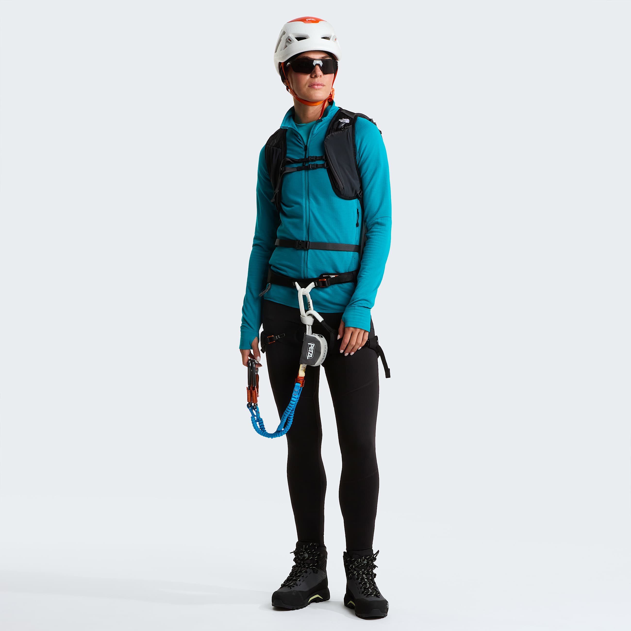 Giacca con cappuccio Bolt Polartec Power Grid da donna TNF Deep Teal ALT6