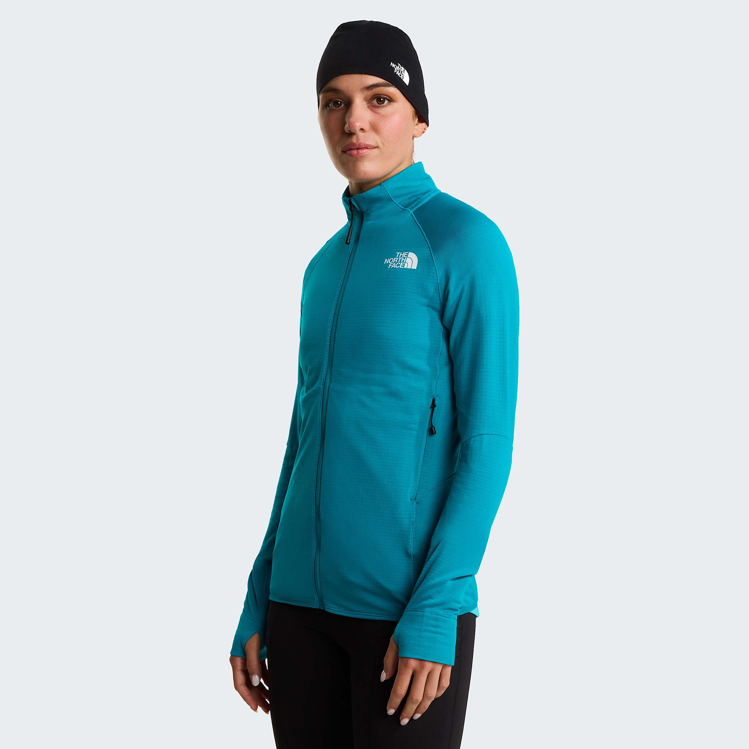 Giacca con cappuccio Bolt Polartec Power Grid da donna TNF Deep Teal HERO