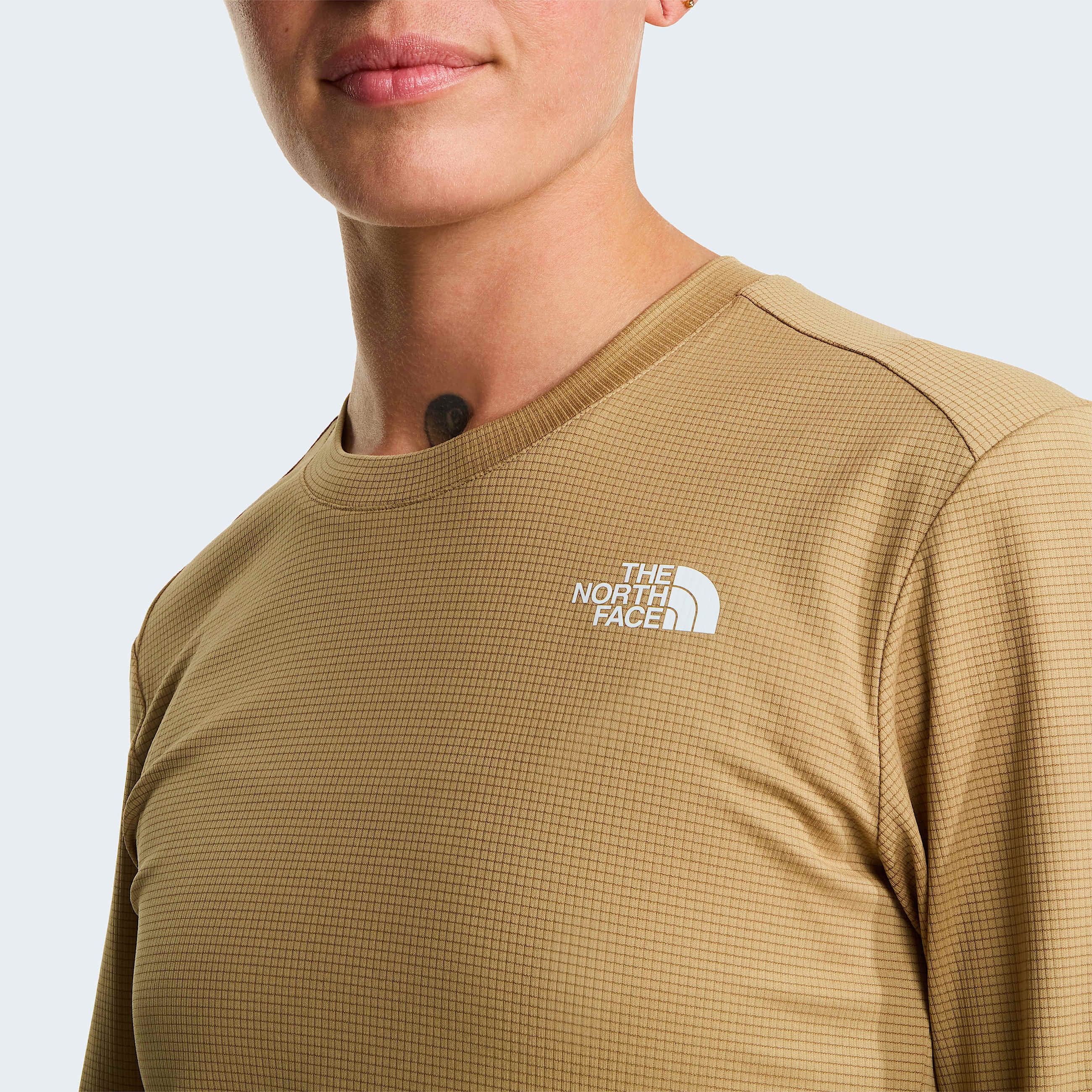 Womens Shadow LongSleeve TShirt TNF Kelp Tan ALT4