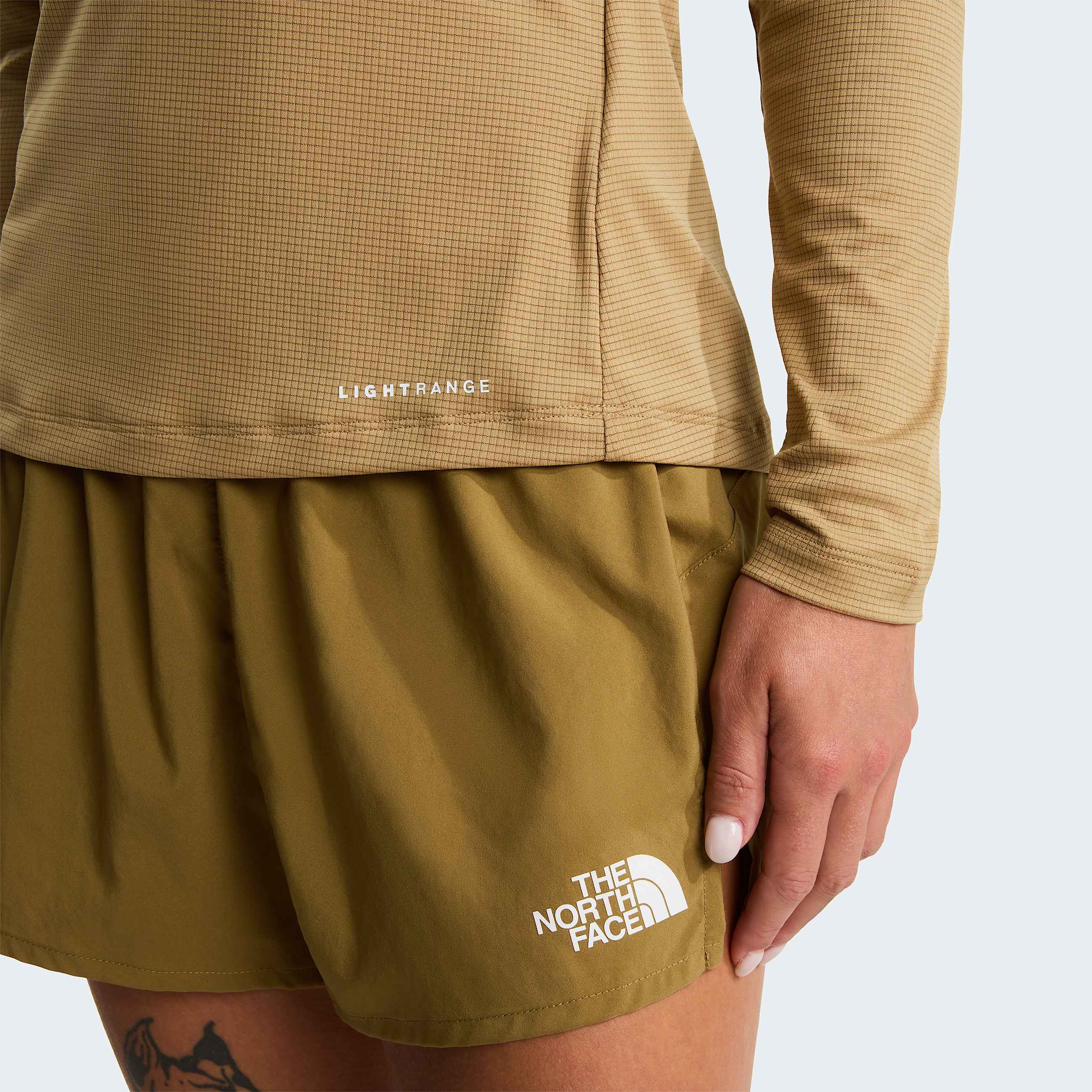 Womens Shadow LongSleeve TShirt TNF Kelp Tan ALT5