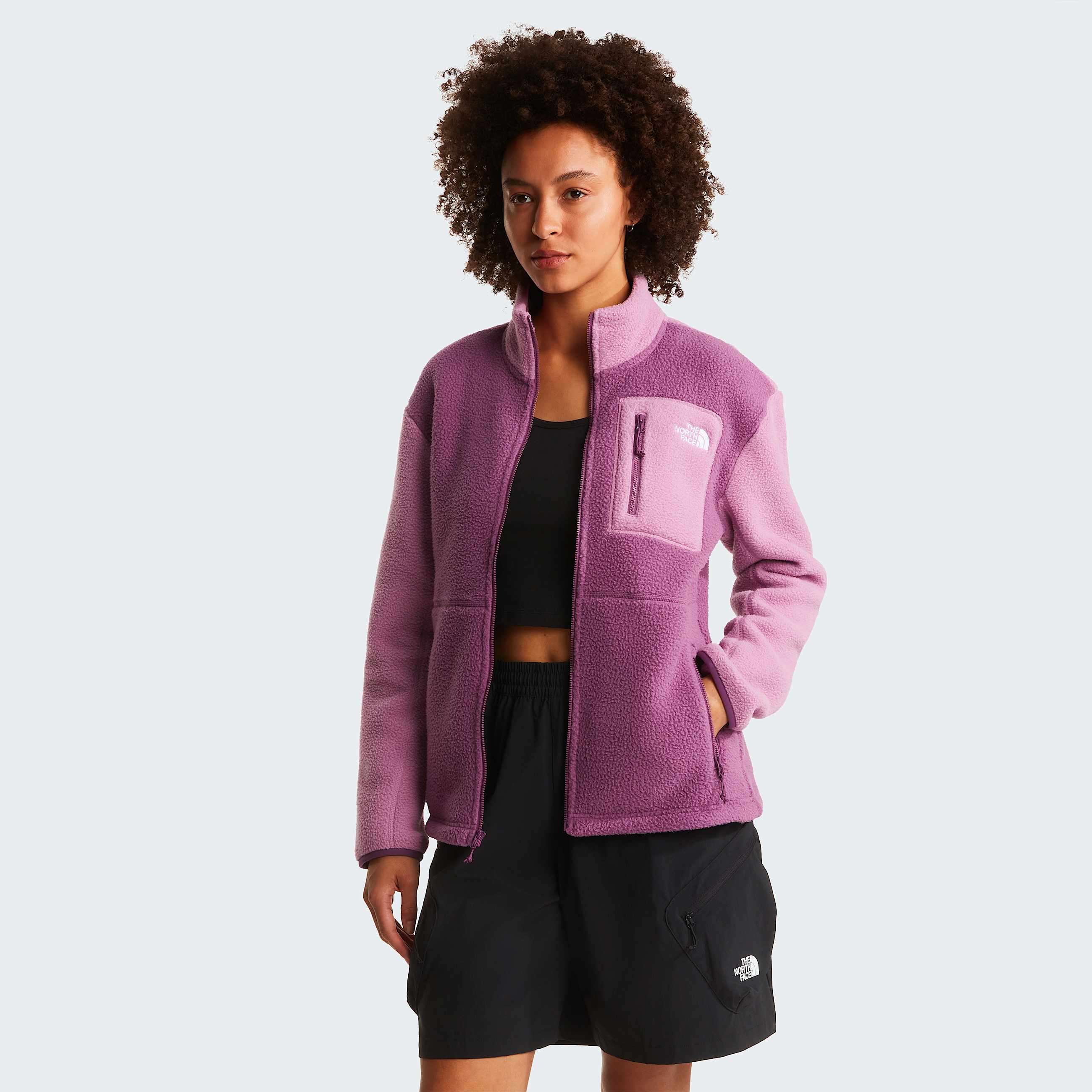 Yumiori Fleecejacke mit durchgehendem RV fr Damen TNF Chroma PurpleHushed LavenderChroma Purple ALT4