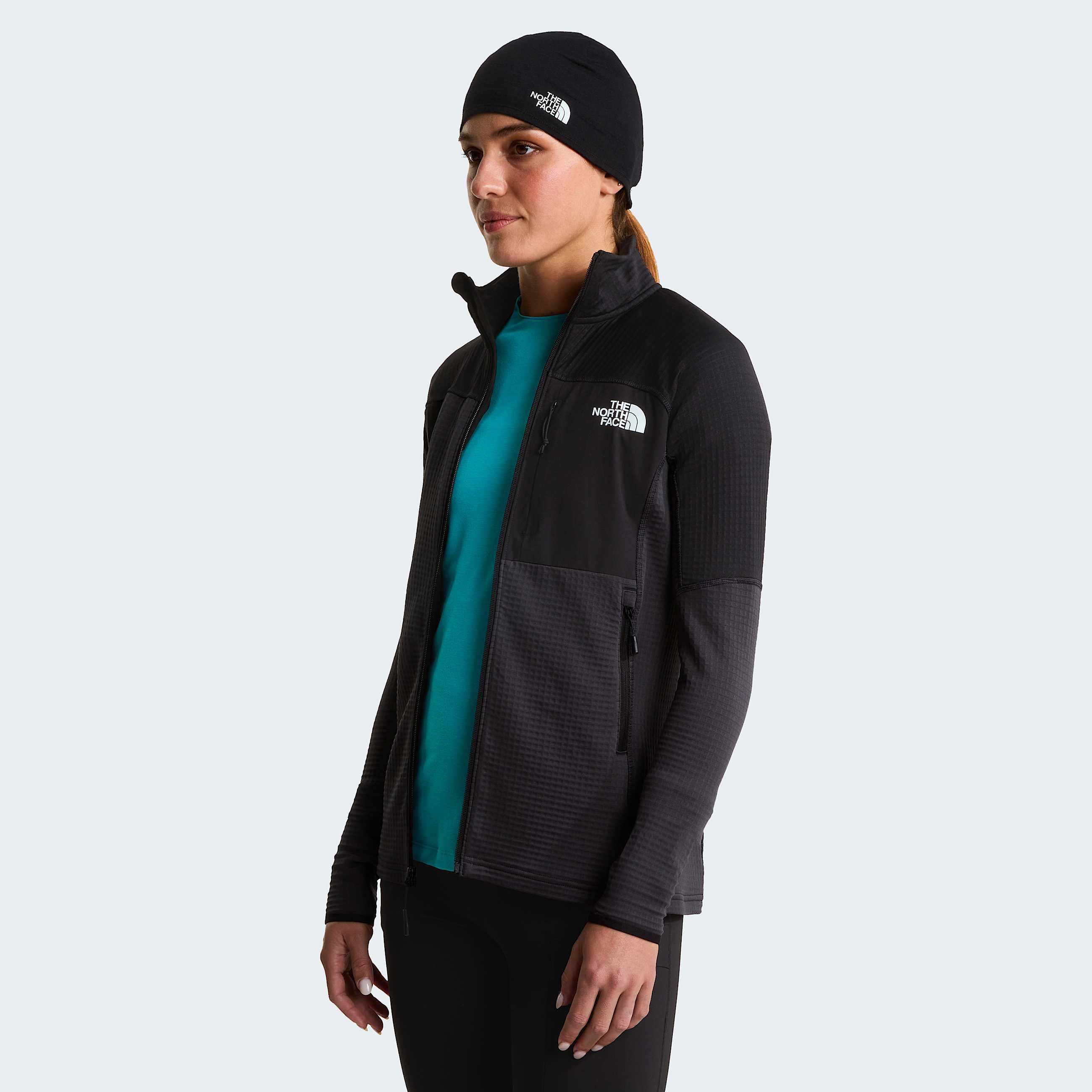 Womens Stormgap Power Grid Jacket TNF Asphalt GreyTNF Black ALT4