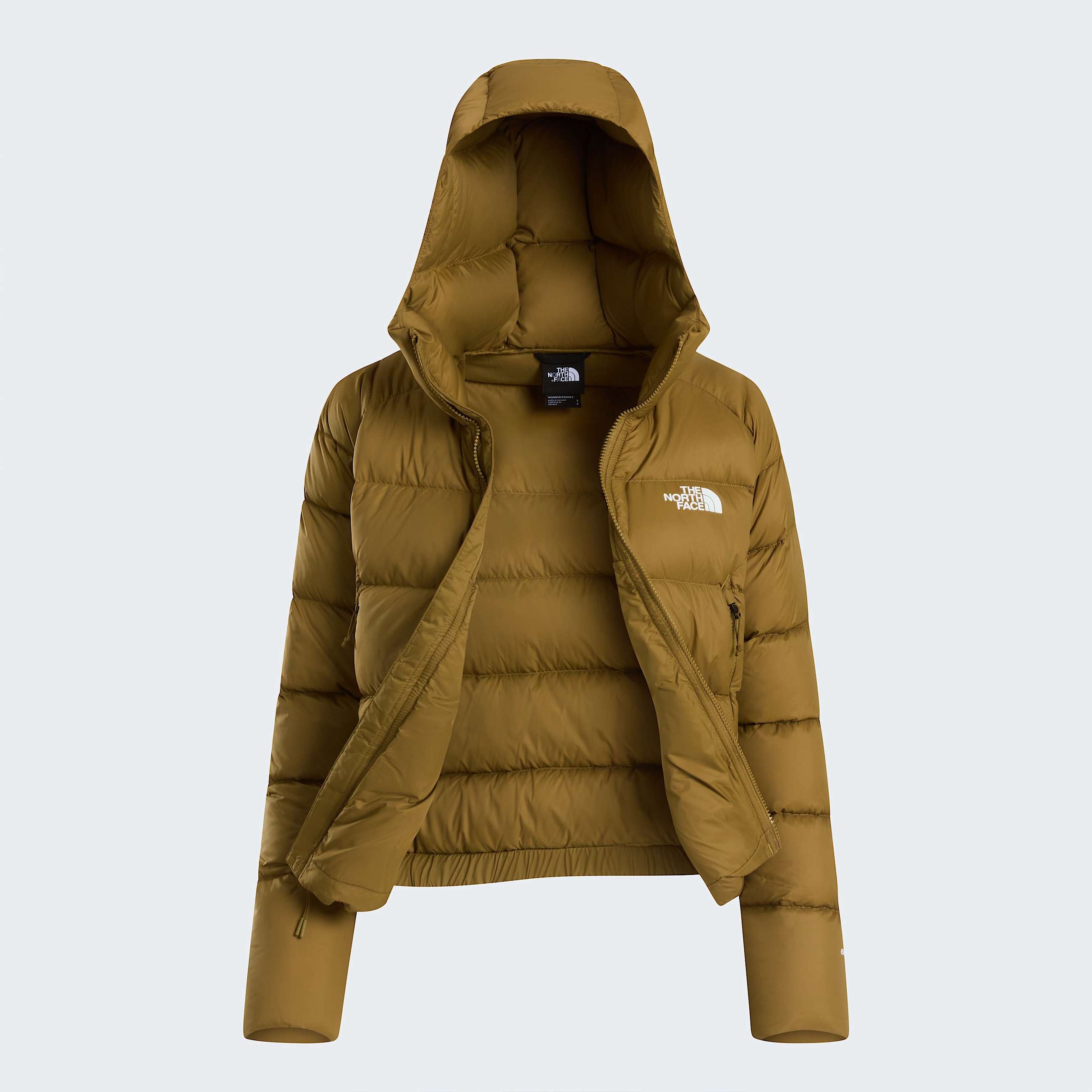 Womens Hyalite Down Hooded Jacket TNF Cedar ALT17