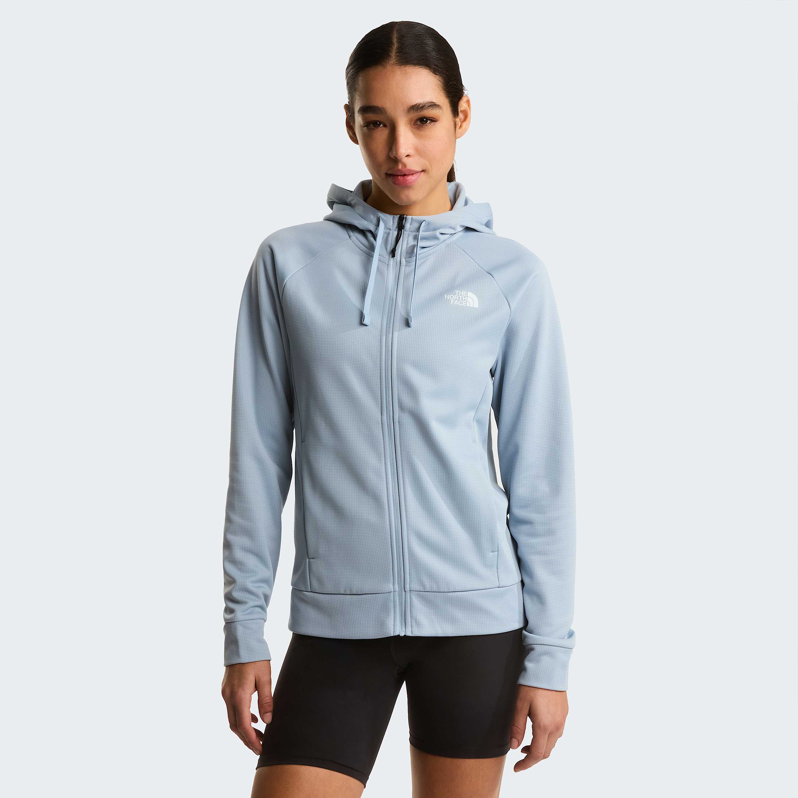 Reaxion 20jas met capuchon en volledige rits voor dames TNF Frost Grey Dark Heather HERO