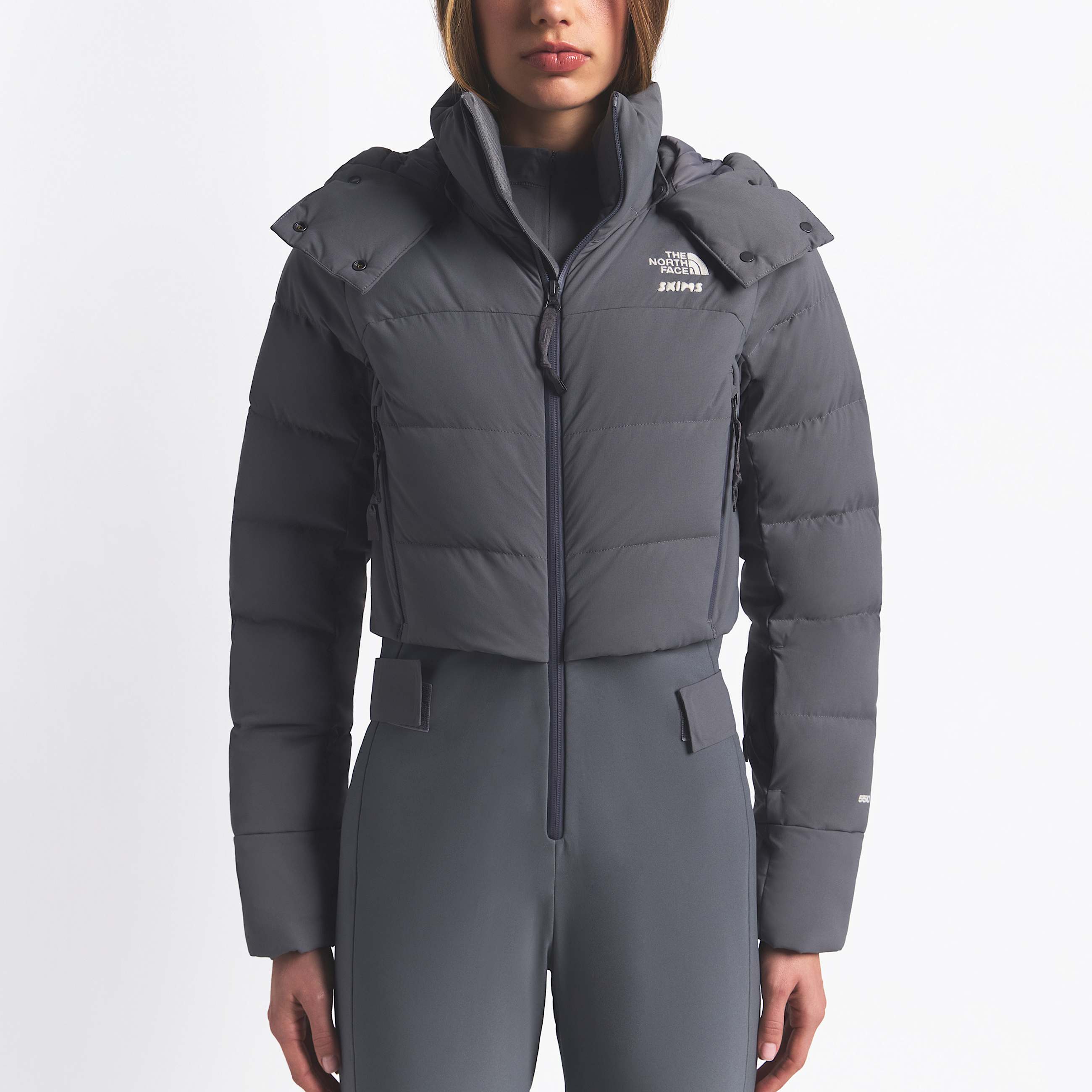 Womens The North Face X SKIMS Off The Clock OnePiece TNF SK Gunmetal ALT2