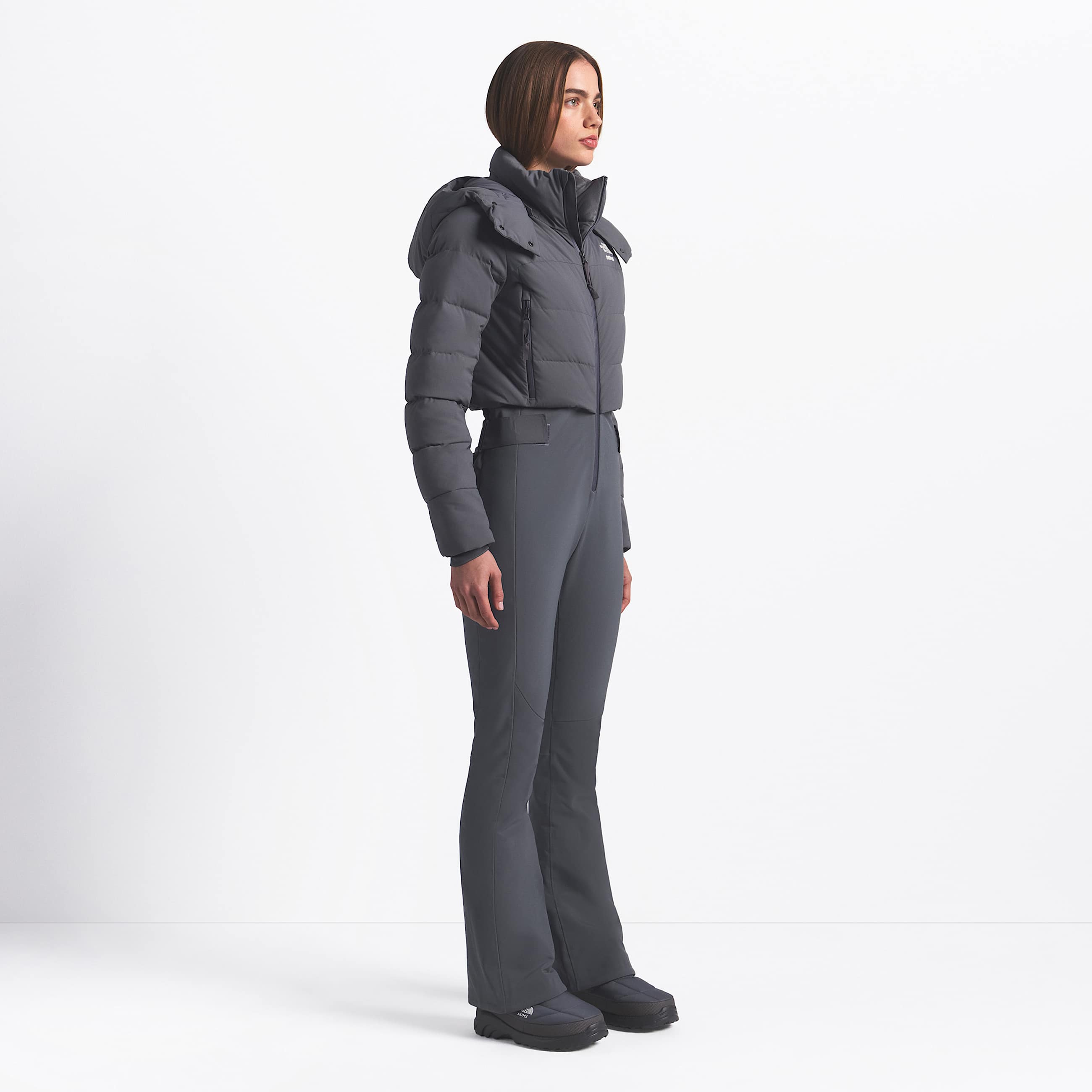 Womens The North Face X SKIMS Off The Clock OnePiece TNF SK Gunmetal ALT4