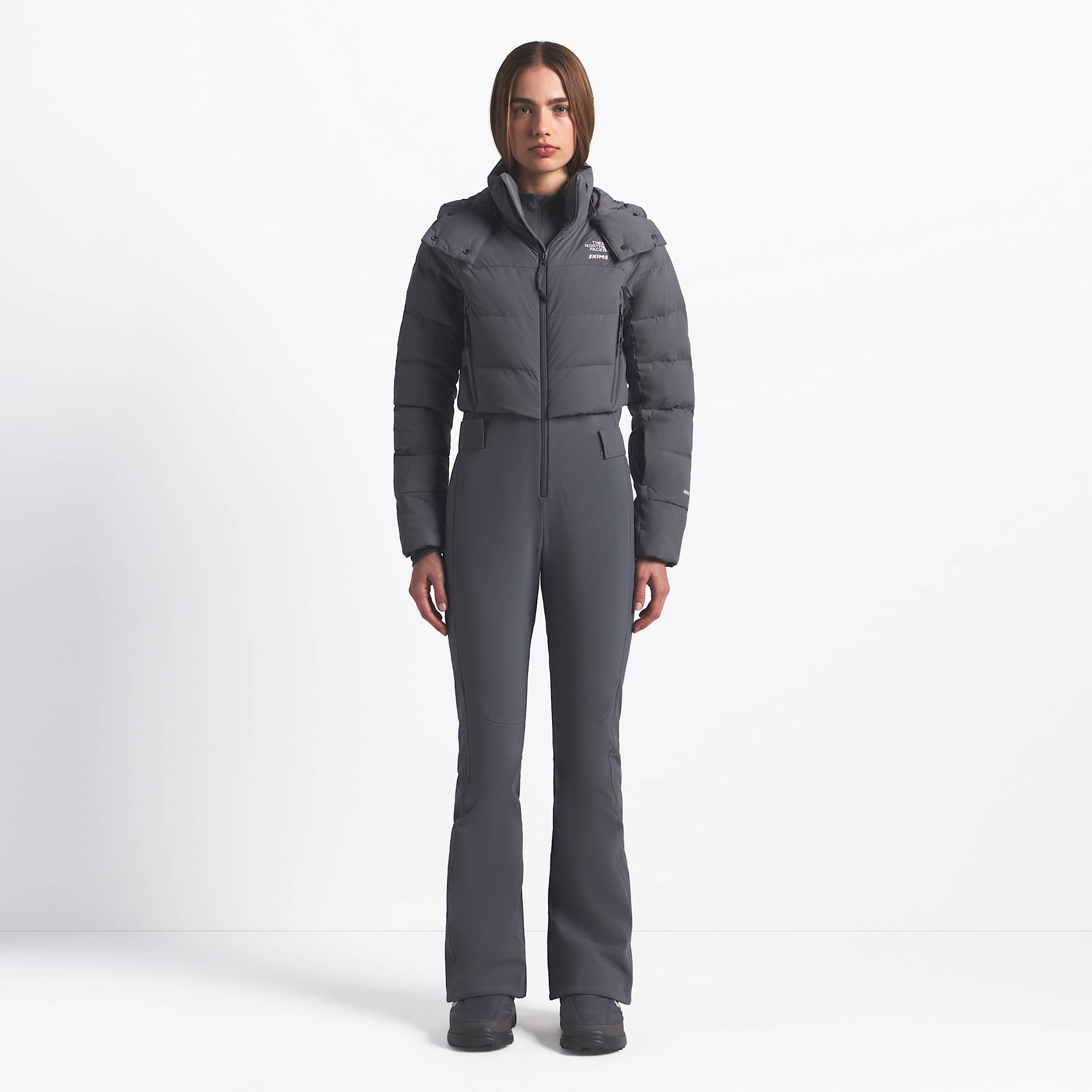 Womens The North Face X SKIMS Off The Clock OnePiece TNF SK Gunmetal HERO