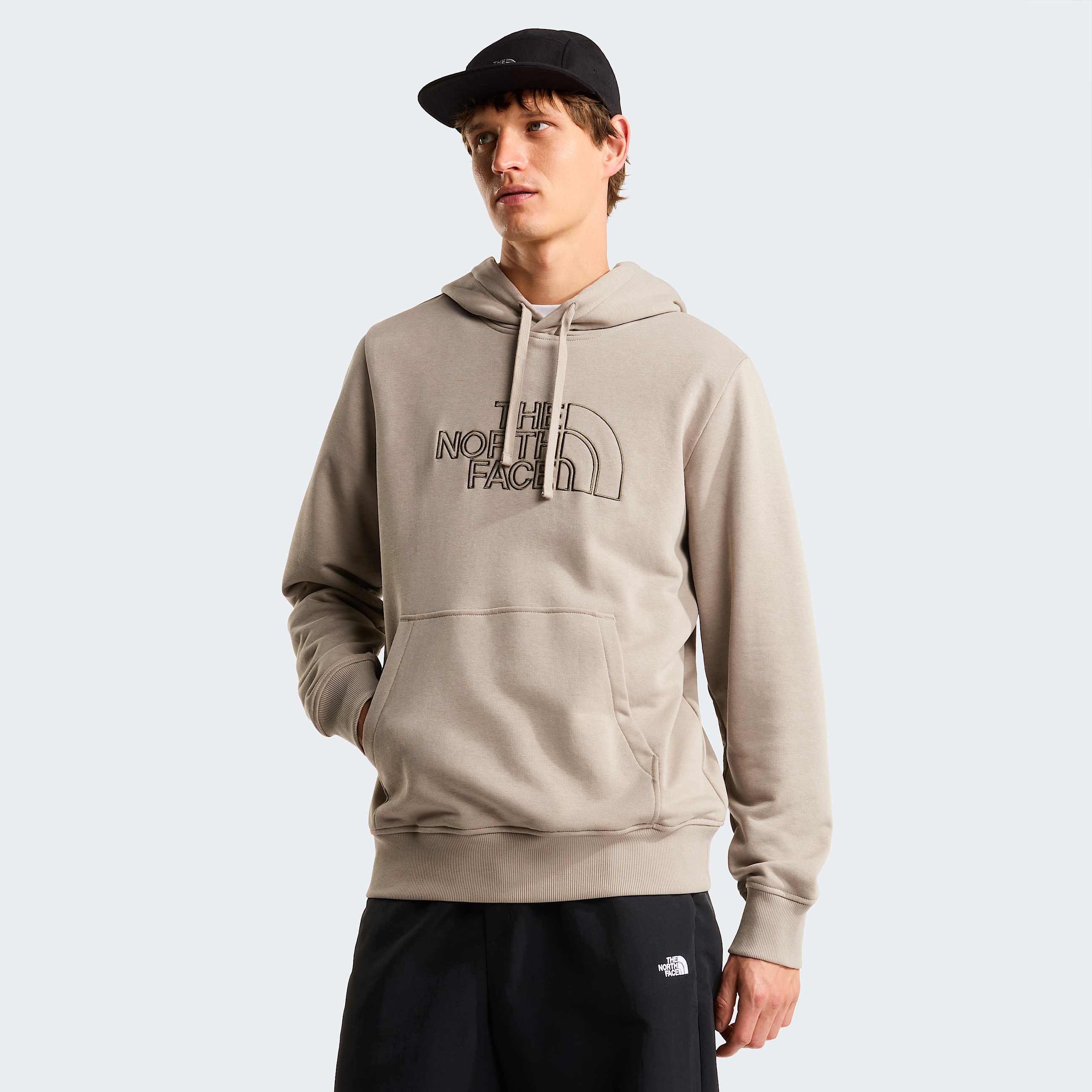Mens Drew Peak Light Hoodie TNF Stone SlabNew Taupe Green HERO