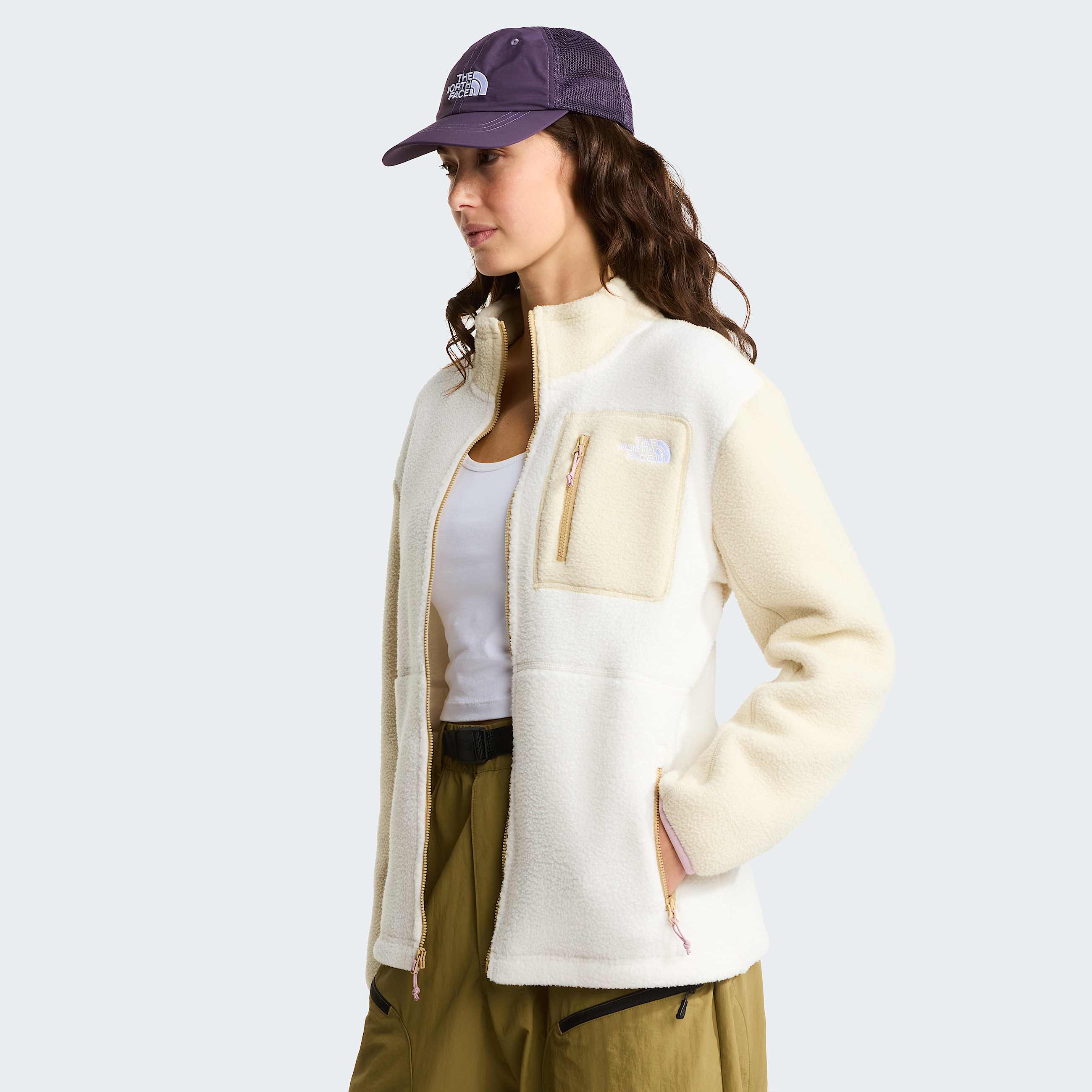 Rozepnac flsov bunda Yumiori pro dmy TNF White DuneDesert StoneMetal Pink ALT4